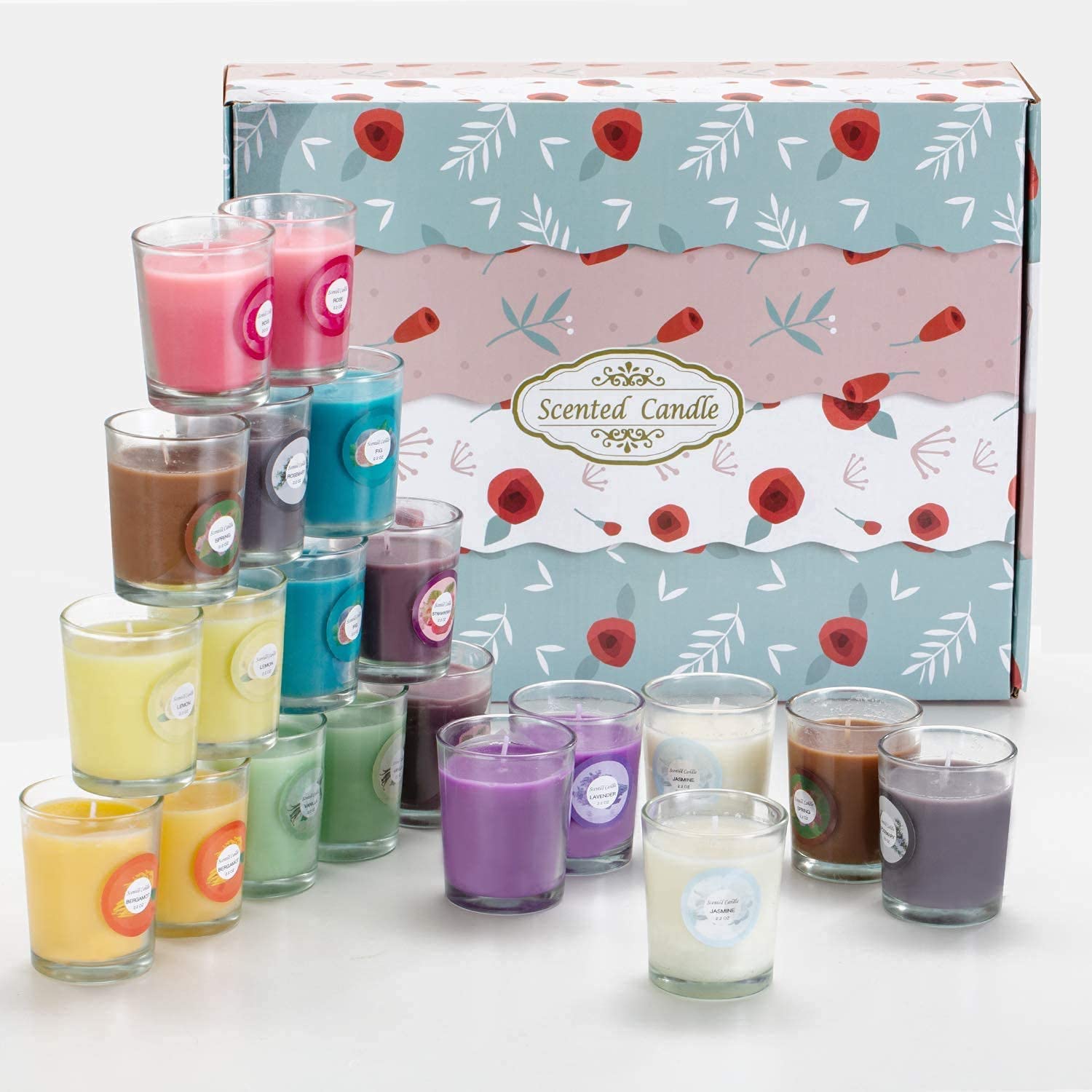 DALANG Scented Candles, Jasmine, Rose, Vanilla, Bergamot, fig, Lavender, Lemon, Spring,Strawberry, Rosemary, Aromatherapy Candle