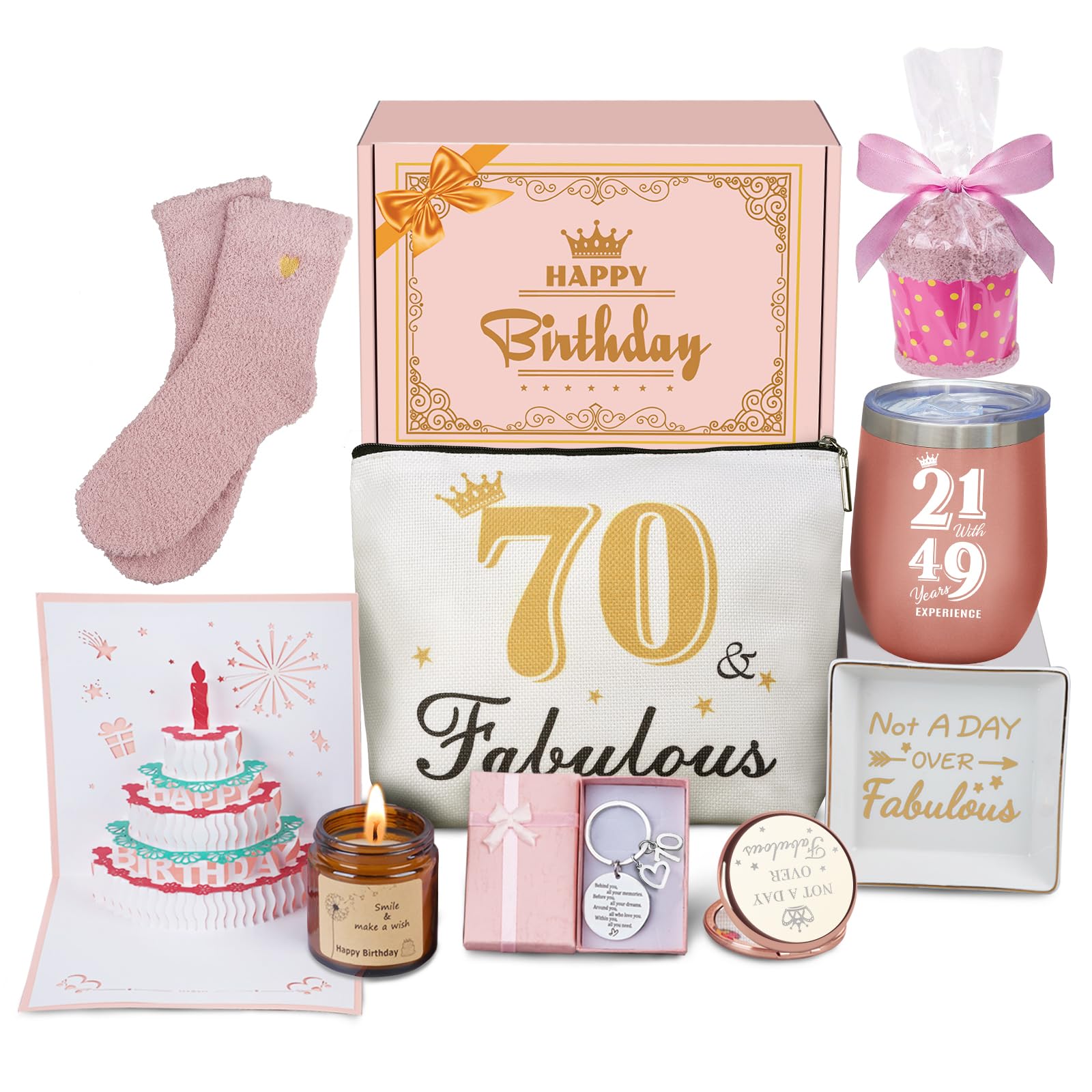 70Th Birthday Gifts For Women, Happy 70Th Birthday Gifts Basket For Her Mom Sister Wife Best Friend Aunt Turning 70, Birthday Gi