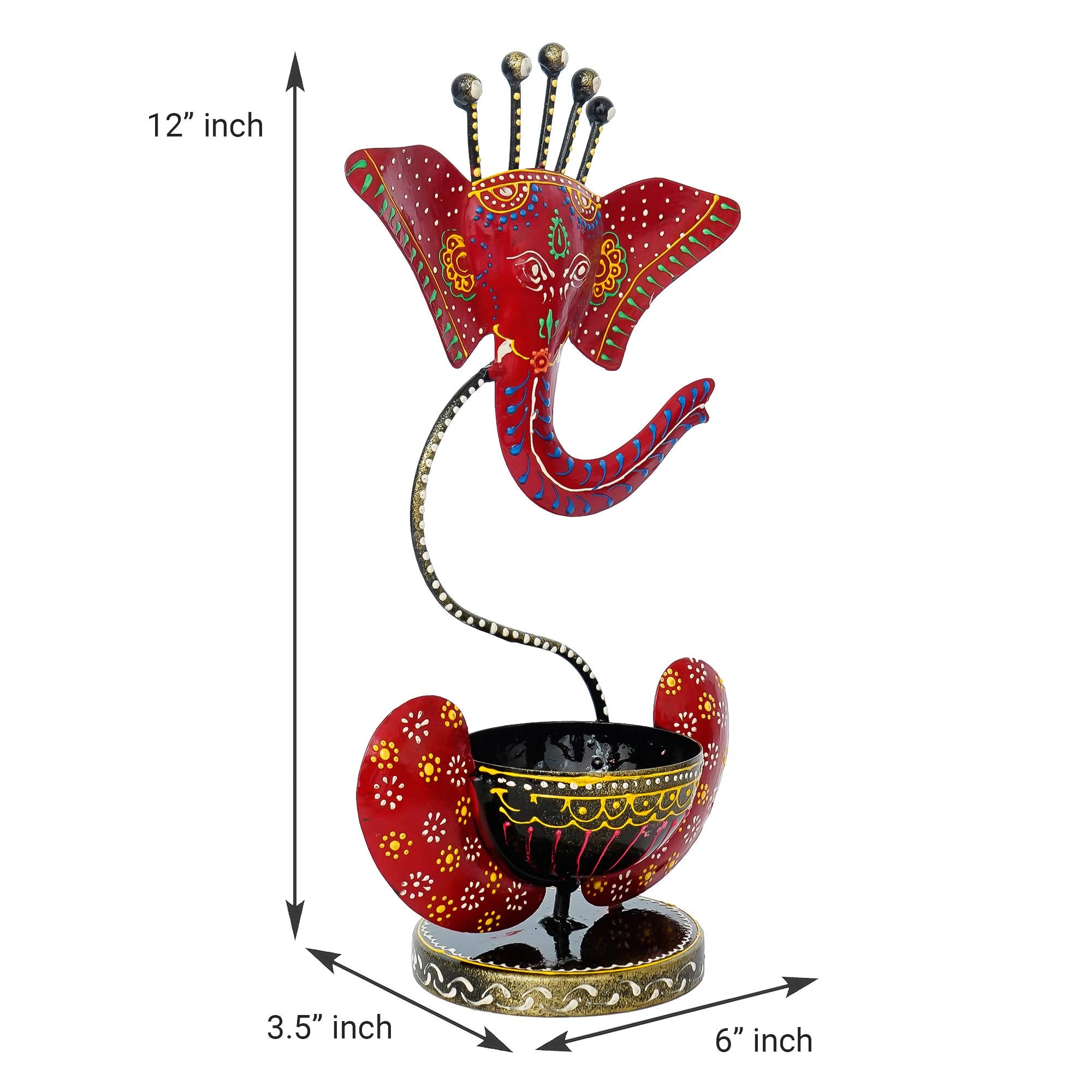 Sia Space Shopping Handicraft Metal / Iron Handpainted Tealight Holder/ Candle Holder Stand Showpiece/ Statue Home Decor, Living