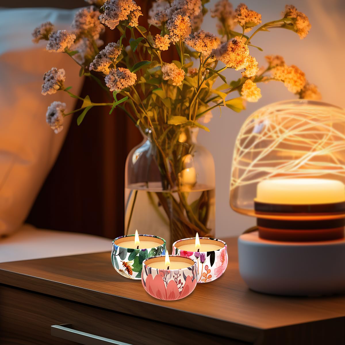 Scented Candles Gift Sets of 3, Stress Relief Candles for Home Scented, Natural Soy Wax Aromatherapy Candle, Burning Long Lastin