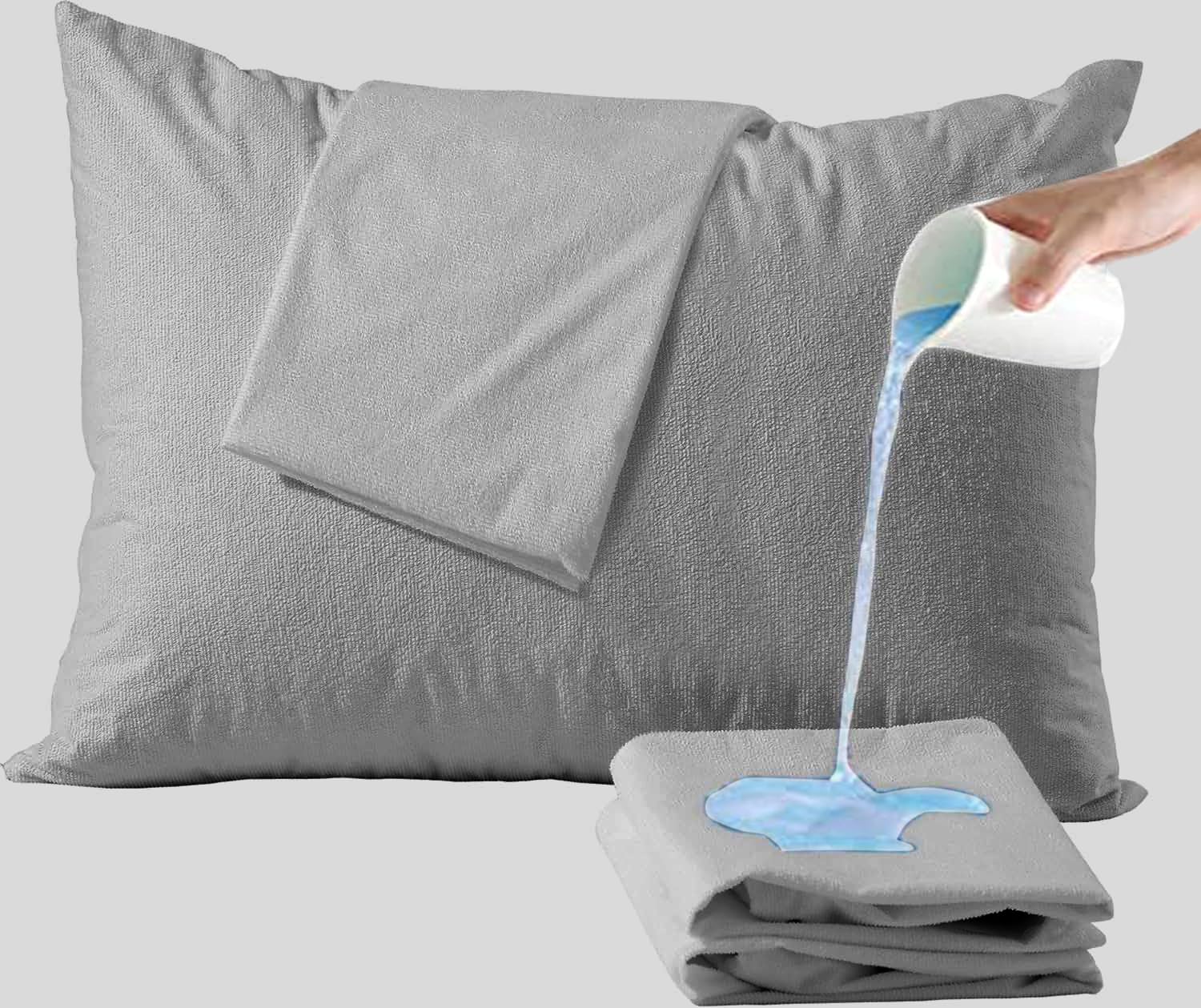 Trance Ultra Soft Terry Waterproof Pillow Protector Cover With Zippered Closure | Dust Mite - Bed Bug Protection | Oil And Water