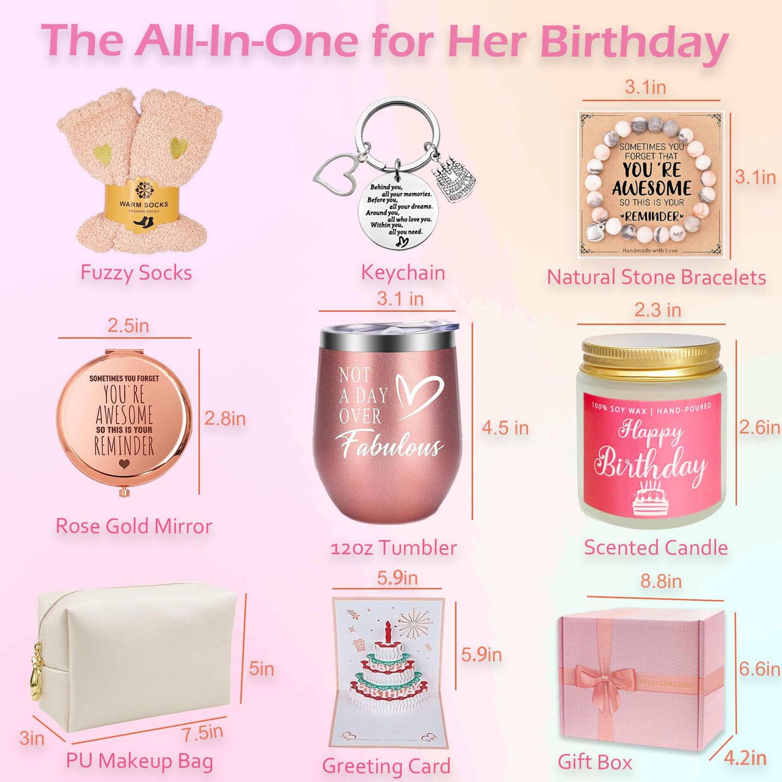 Birthday Gifts For Women, Happy Birthday Basket Gifts For Women, Birthday Gift Box Set For Female Sister Mom Daughter Wife Her G