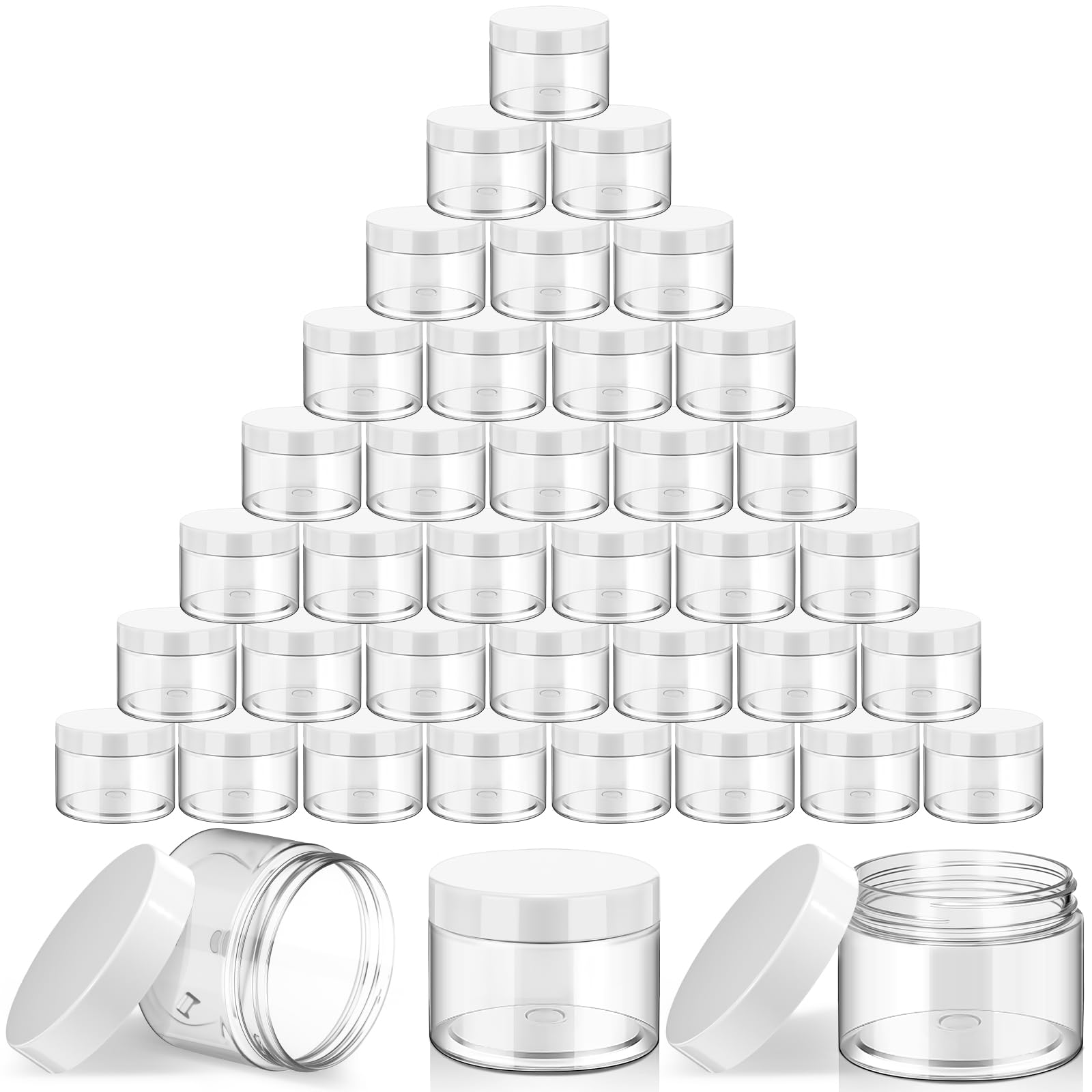 Satinior 36 Pieces 10 Oz Plastic Jars With Lids Wide Mouth Airtight Reusable Container Acrylic Cosmetic Small Jars For Lotions O