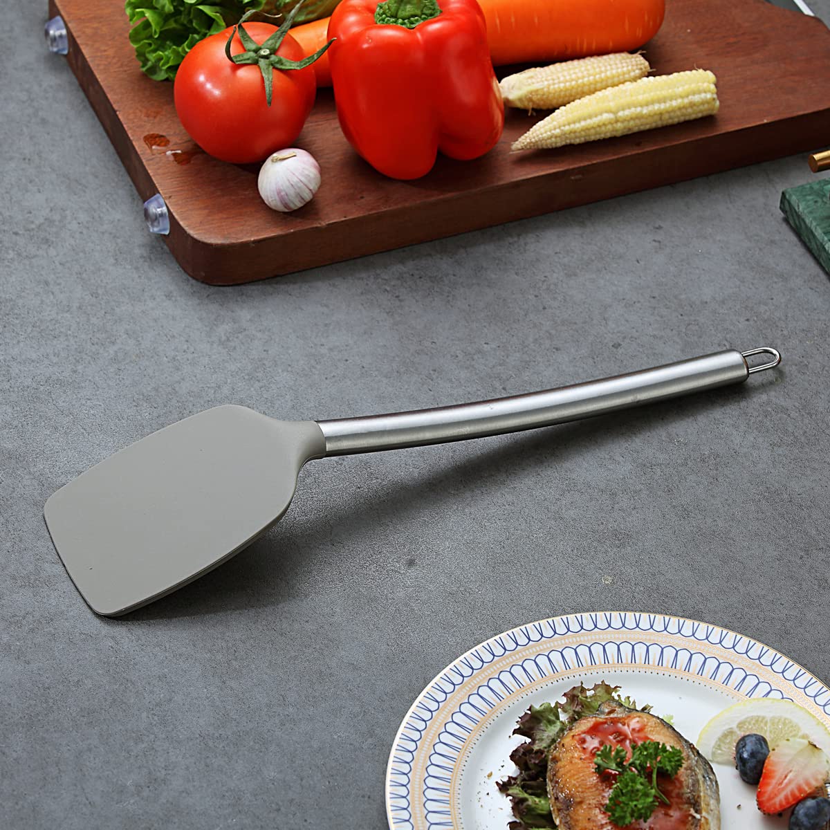 Berglander Spatulas, Non-Stick Silicone Solid Turner,Barbecue Spatulas Turner For Cooking, Kitchen Spatulas, Dishwasher Safe, Ea
