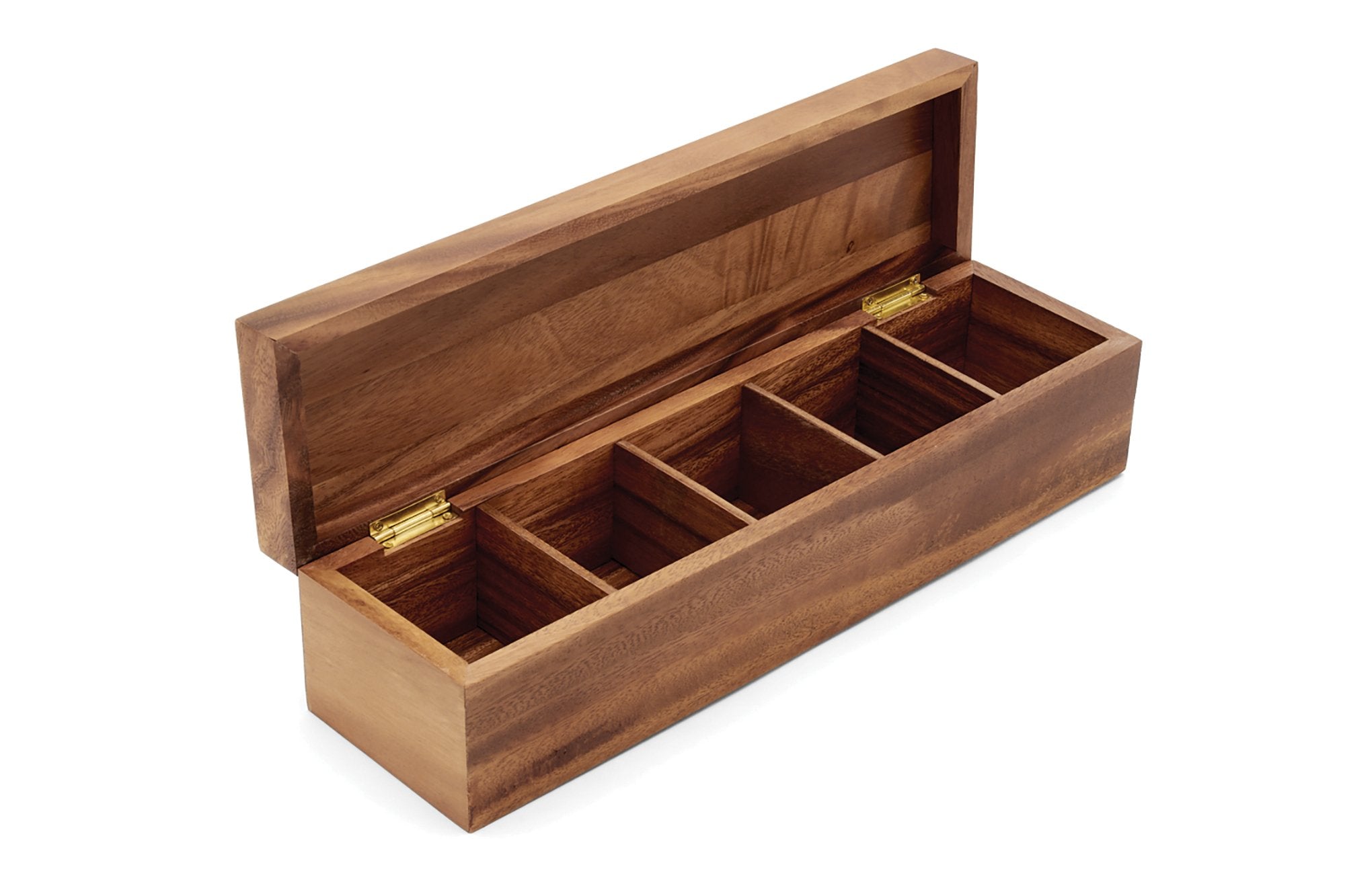 Ironwood Gourmet 5 Compartment Large Organizer Tea Box, 15.25'' X 3.75'' X 4''