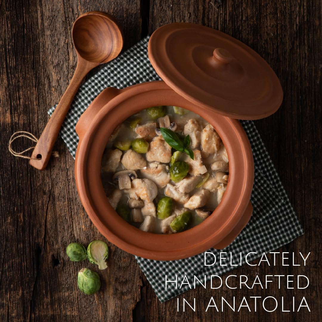 Hakan Handmade Clay Pot With Lid, Natural Unglazed Earthen Cookware, Terracotta Pot, Casserole Dish, Rice Cooking, Clay Pot, Ter