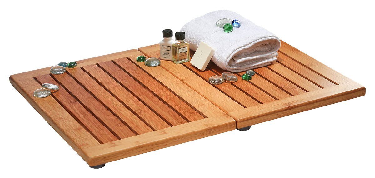 Bamboo Bath Mat Shower Floor Mat Non Slip, Made Of 100% Natural Bamboo, By Bambusi
