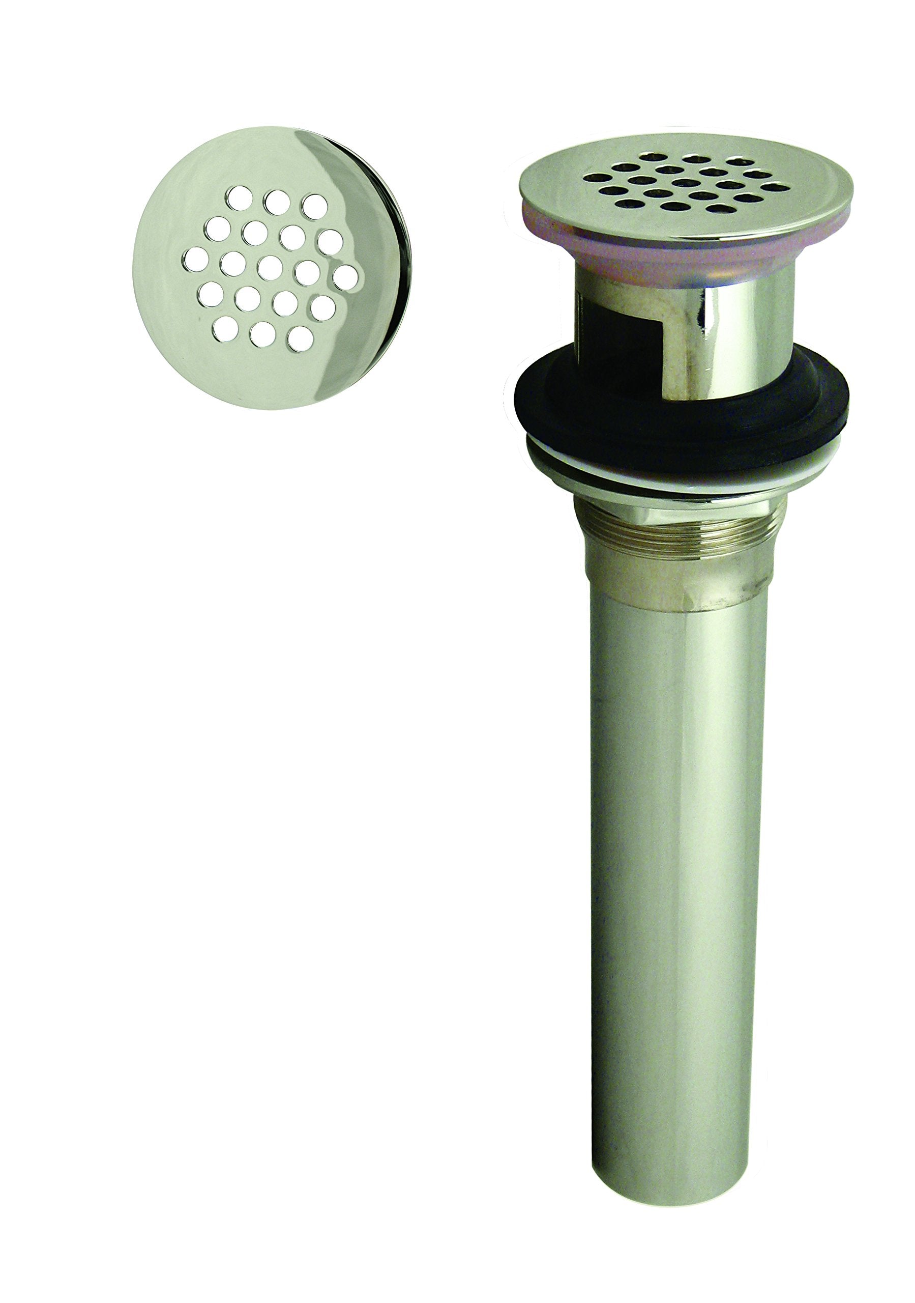 Westbrass D411-2-05 Grid Strainer Lavatory Drain With Overflow Holes-Exposed, Polished Nickel