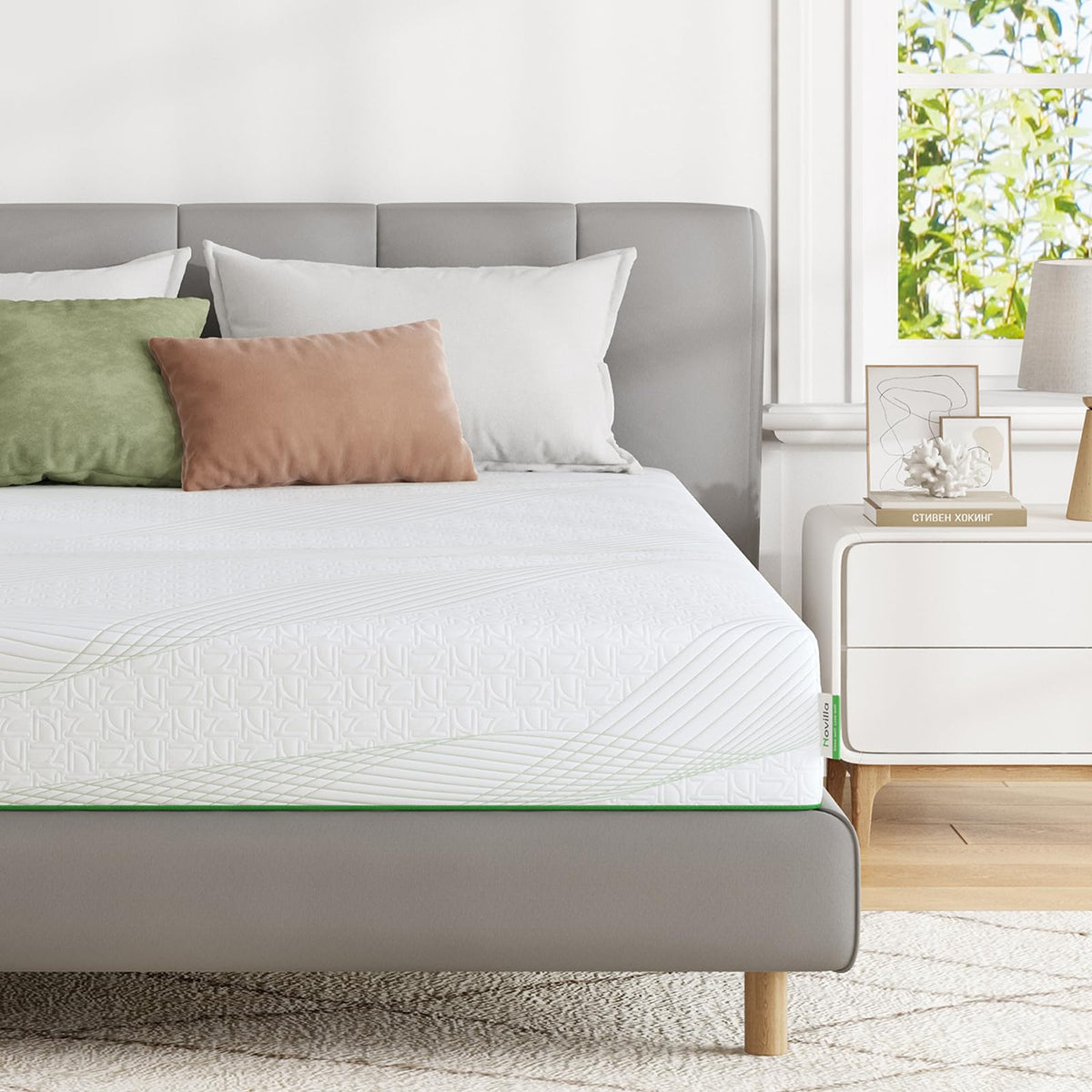 Novilla Twin Size Mattress, Memory Foam Mattress Twin 6 Inch, Cooling Twin Mattress In A Box For Back Pain Relief, Medium Firm M