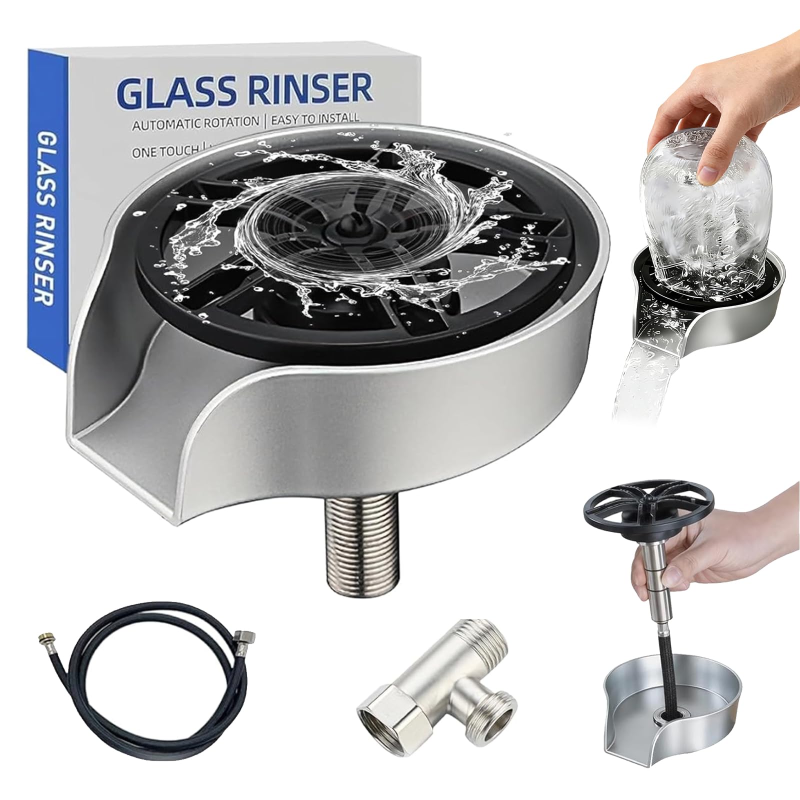 Glass Rinser for Kitchen Sink Glass Rinser with PullOut Spray