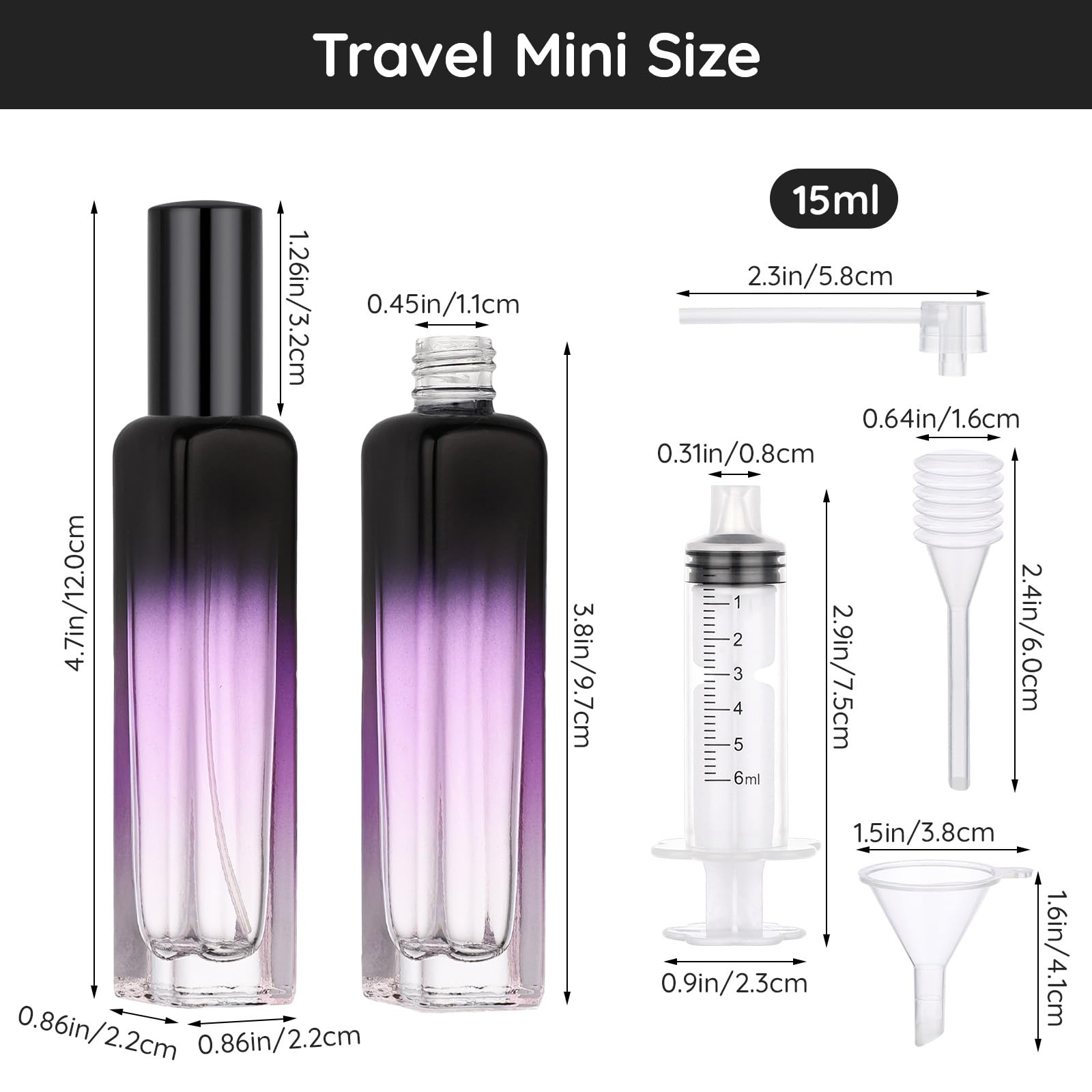 Segbeauty 8 Packs 0.5 Oz Perfume Spray Bottle, 15Ml Glass Refillable Travel Contanier, Empty Atomizer Sprayer Bottles Cologne At