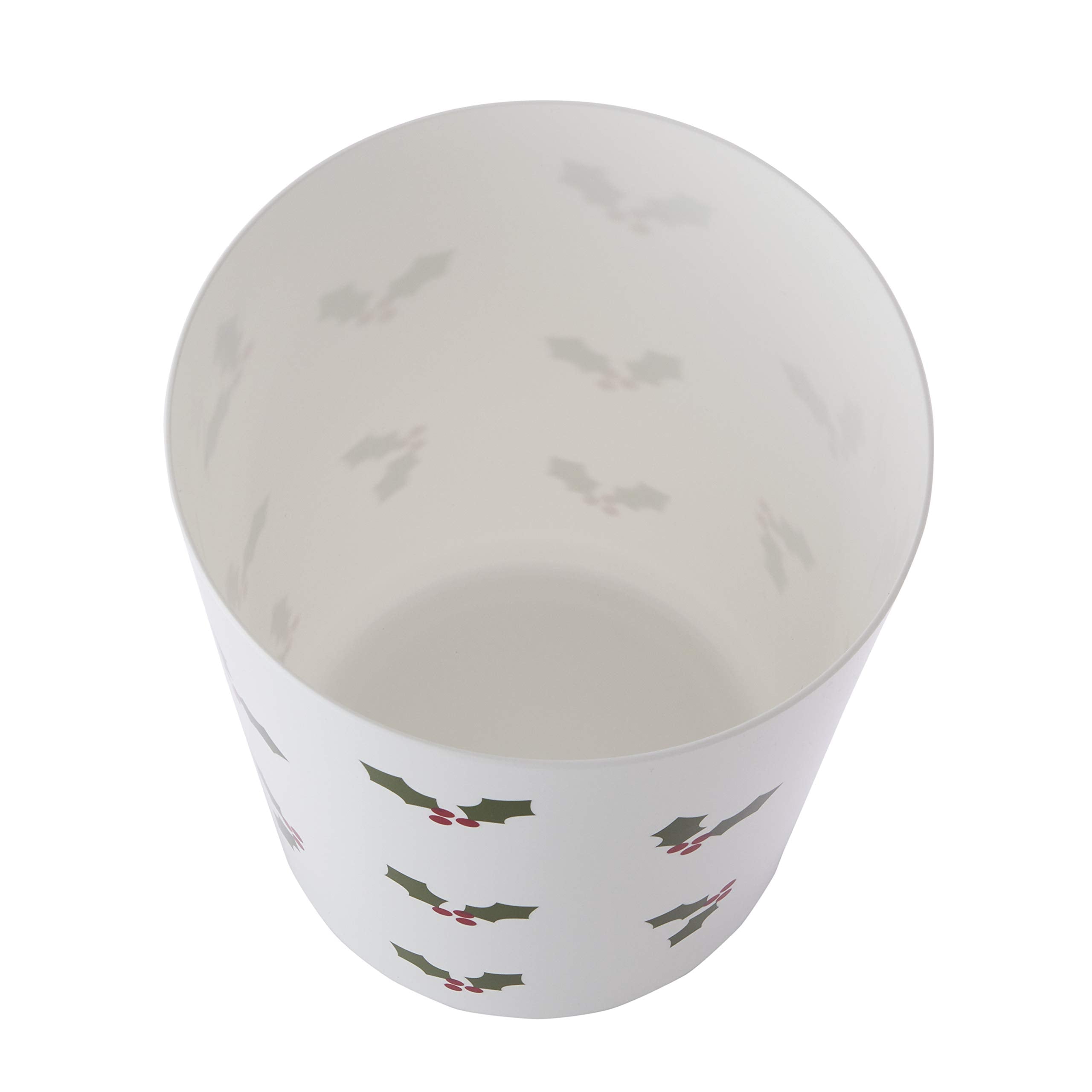 Skl Home Holly Leaves Wastebasket, White