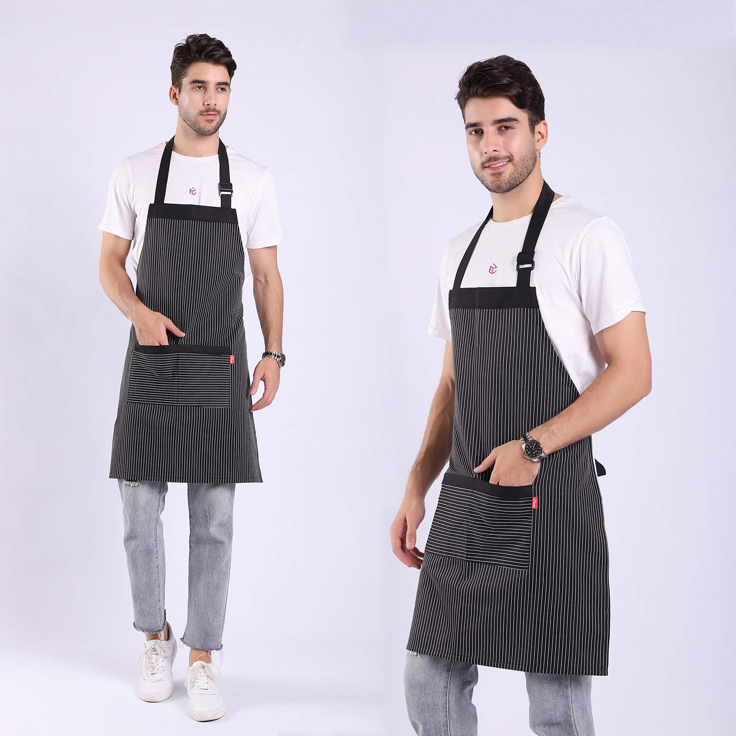 Alipobo Aprons For Women And Men, Kitchen Chef Apron With 2 Pockets And 40'' Long Ties, Adjustable Bib Apron For Cooking, Servin