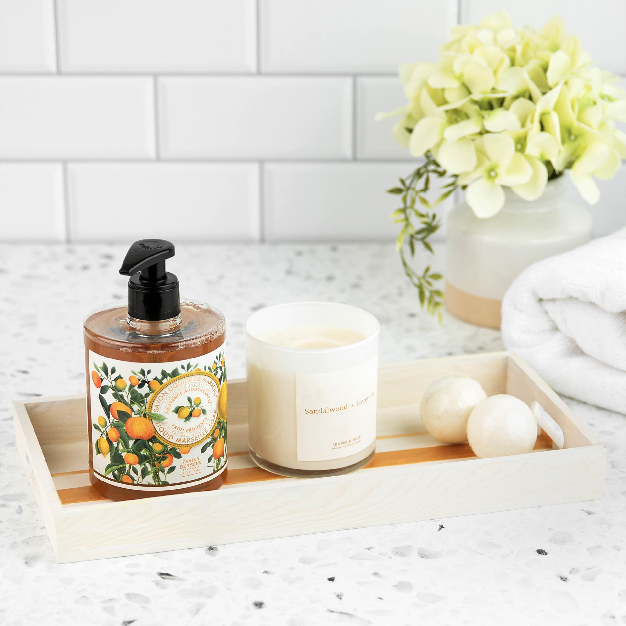 Wooden Serving Tray With Handles - Five Piece Nested Breakfast Tray - Wood Crafts Trays For Organizing | Bathroom Tray - Food Tr