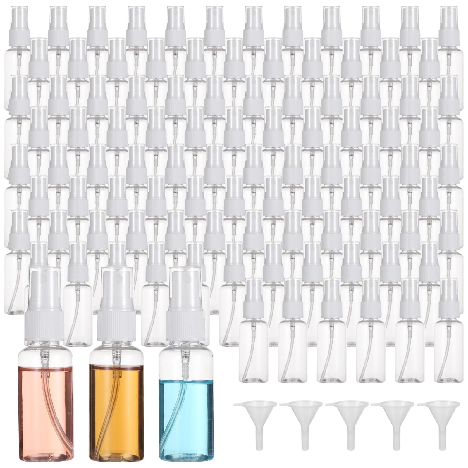 OMISTAR 100 PCS 1 oz Mini Small Spray Bottle - 30ml Transparent Plastic Travel Spray Bottles for Perfume Cosmetic, Travel Size w