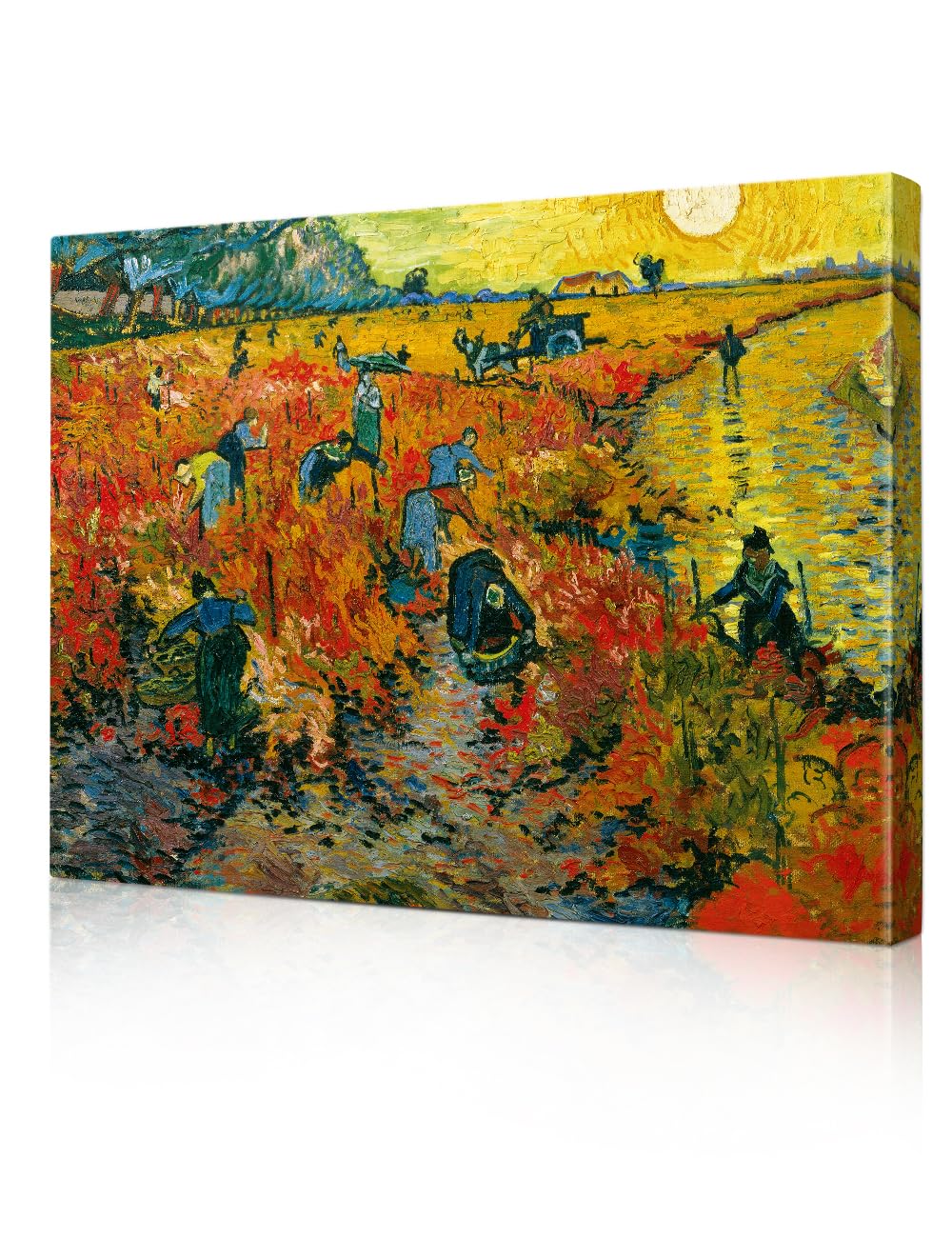 Decorarts - The Red Vineyards, Vincent Van Gogh Reproductions. Oversize Giclee Canvas Print Wall Art For Home Wall Decor. 40X30X
