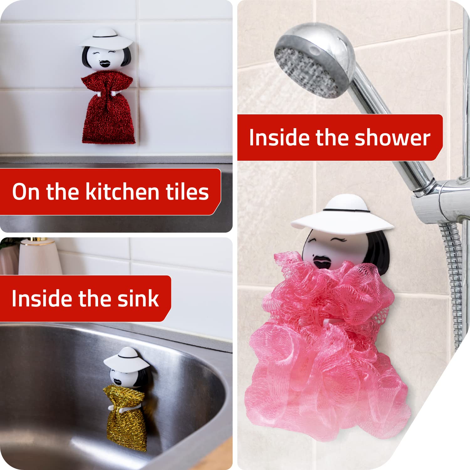 Peleg Design Mrs. Sponge Kitchen Sponge Holder - Plastic Dish Sponge Holder For Kitchen Sink, Dries All Types Of Sponges - Kitch