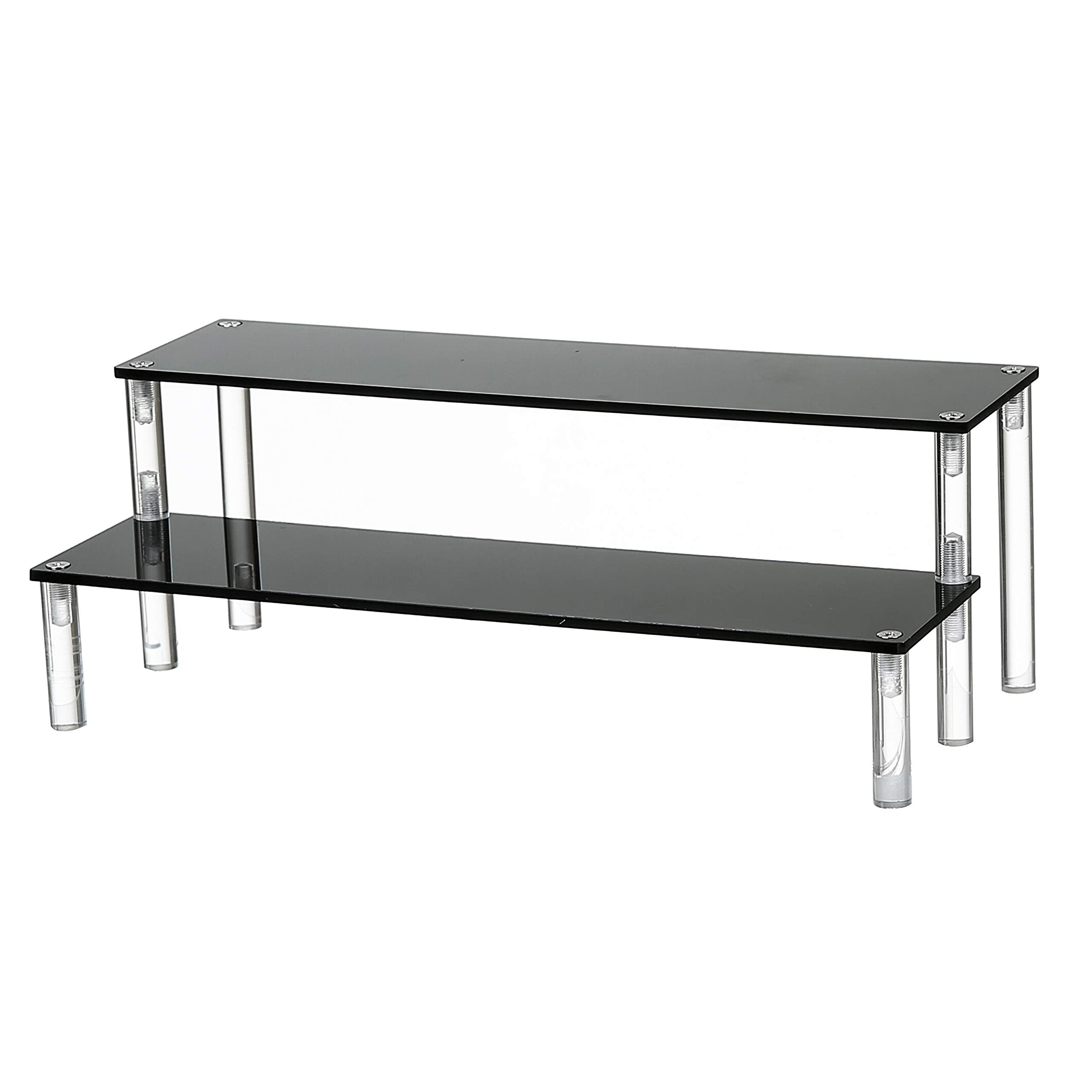 ihomecooker 2 Tier Black Acrylic Display Riser Cupcake Stand Display Shelf for Decoration, Makeup