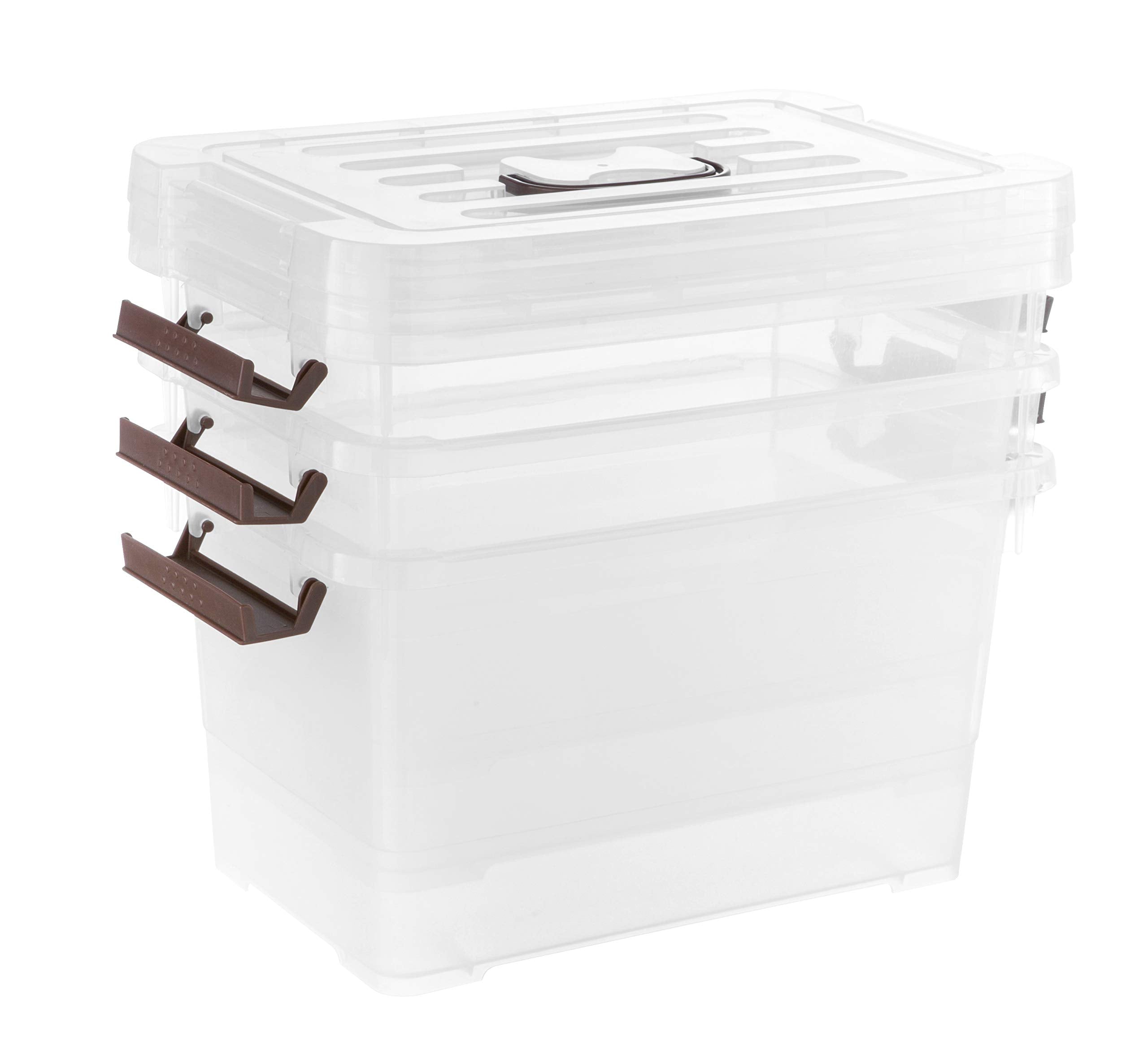 Yyxb 4 Pack-Plastic Storage Bins With Lids And Handle, Clear Plastic Latching Box For Storage, Stackable Storage Containers For