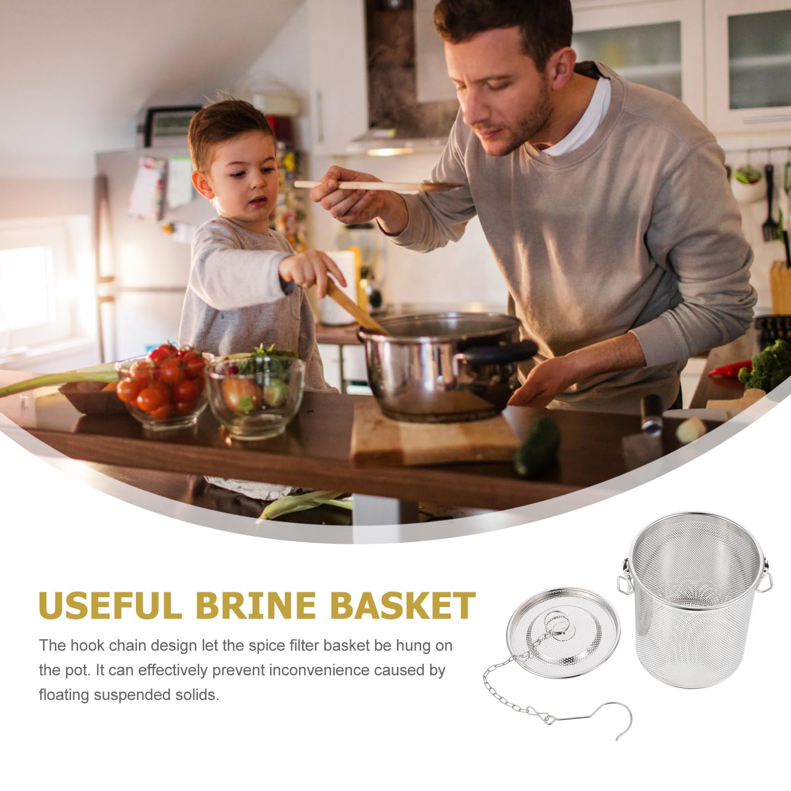 Hemoton Stainless Steel Spice Seasoning Strainer Tea Ball Filter Soup Seasonings Seperation Basket Loose Leaf Tea Infuser For Ho
