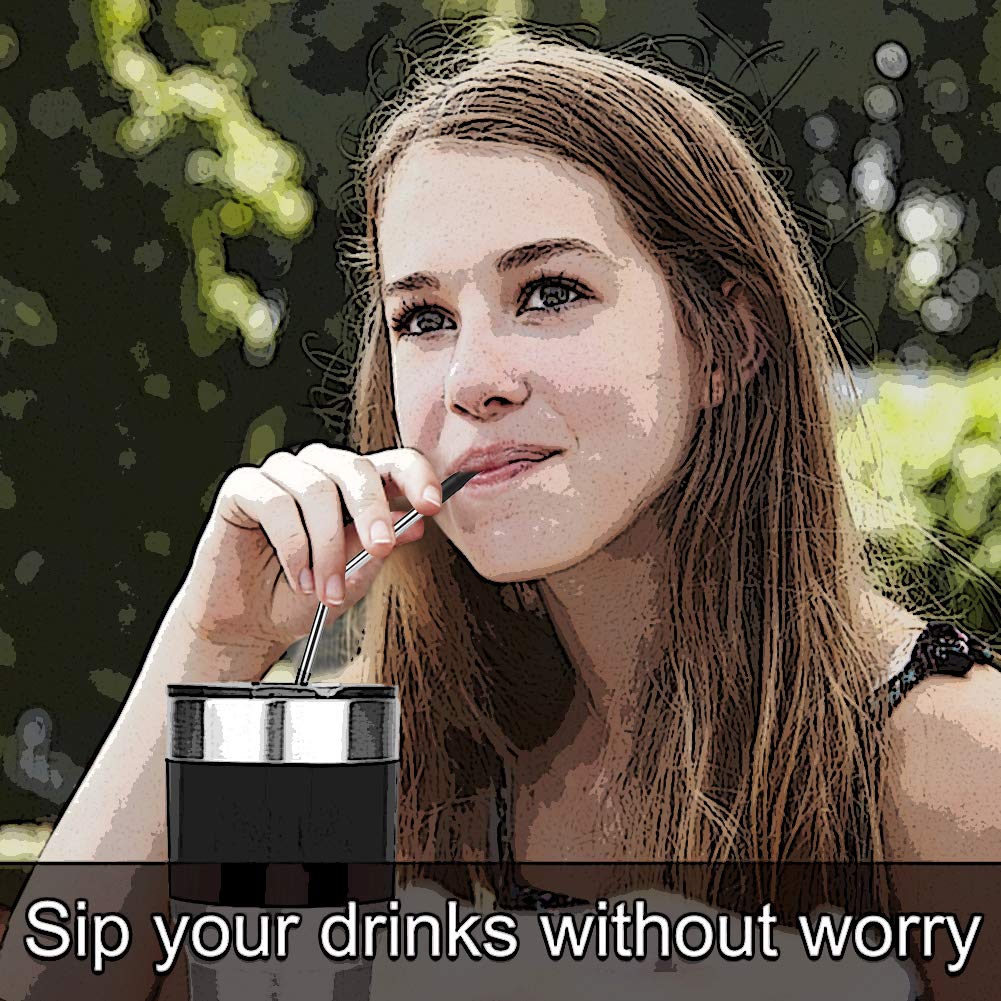 22Pcs Reusable Straws Tips, Silicone Straw Tips, Black Food Grade Straws Tips Covers Only Fit For 1/4 Inch Wide(6Mm Out Diameter