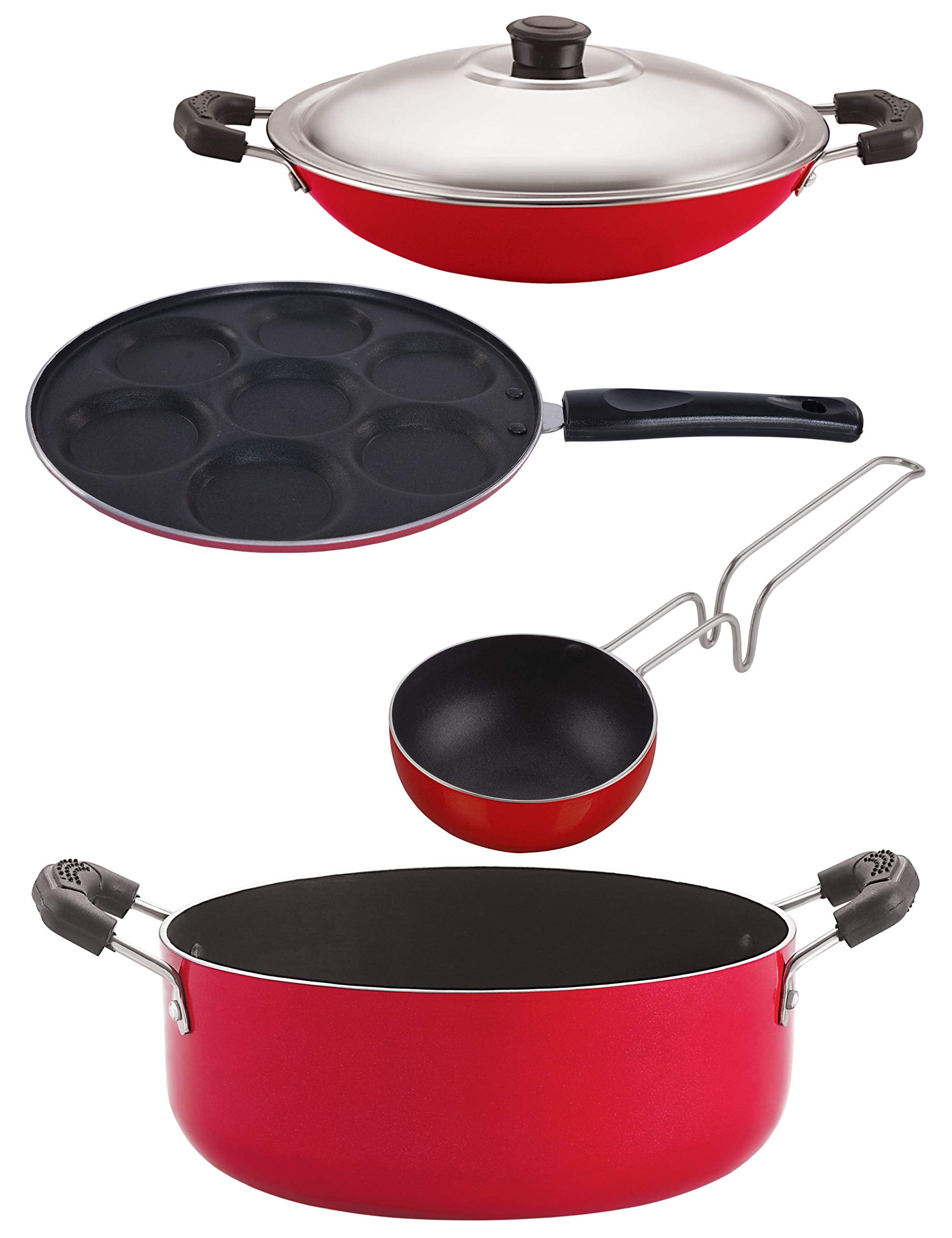 Nirlon NonStick Aluminium Cookware Essential Combo Gift Set Offer With Bakelite Handle (Ac_Vg_Up7_Cs24)