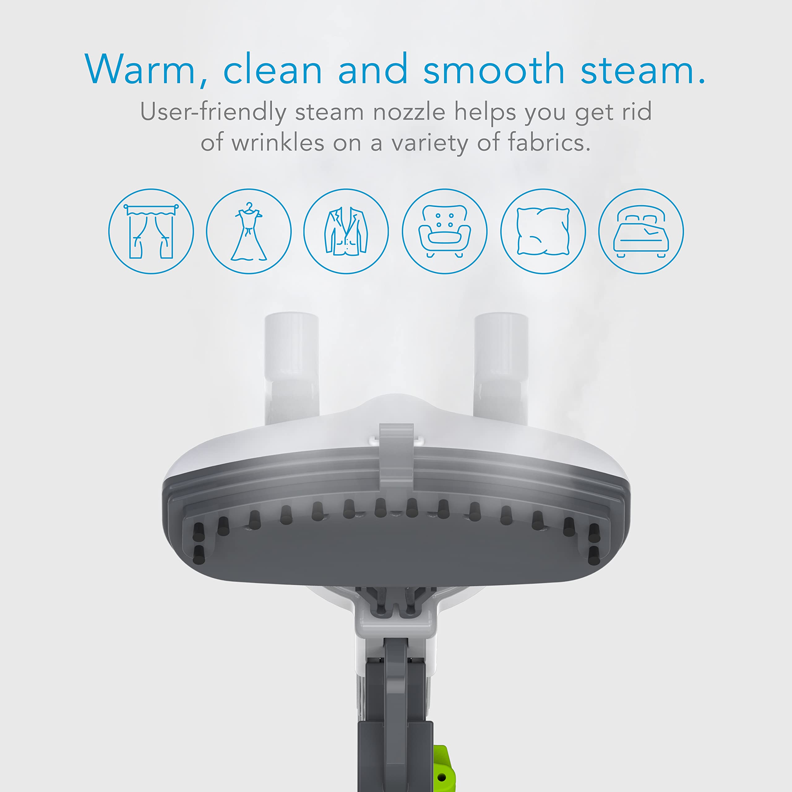 Steamfast SF-520 Full Size Fabric Steamer with Insulated Hose  Clothes Hanger  and Fabric Brush   White
