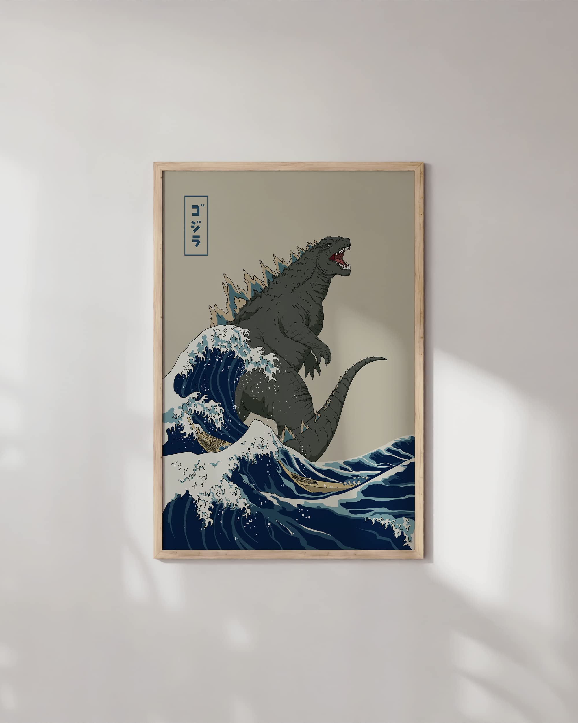 Haus And Hues Poster Japanese Wall Art Posters Japanese Art Posters For Boys Room King Of Monsters Great Wave Art Print Individu