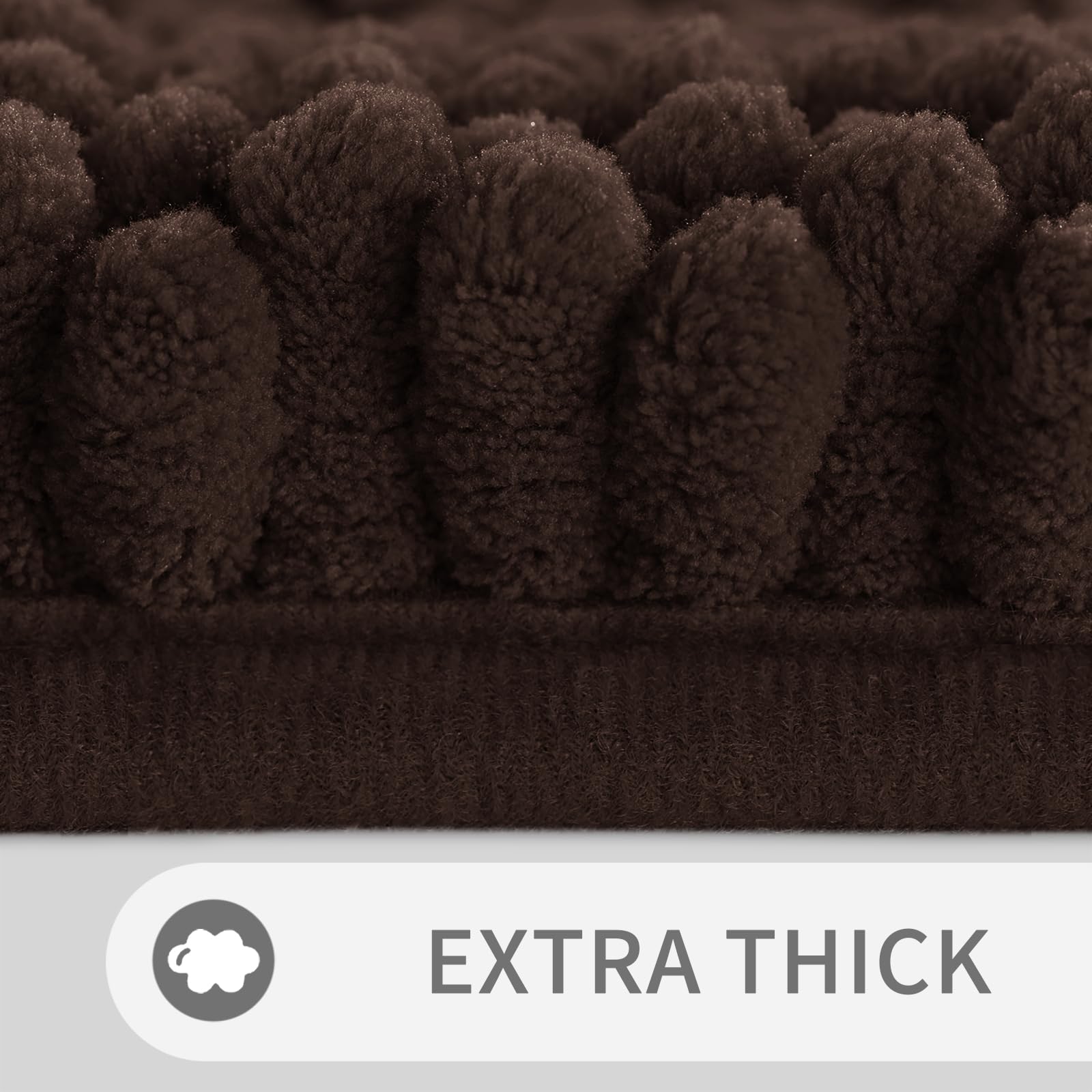 Yimobra Brown Bathroom Rug Mat, Non Slip Quick Dry Bath Mats, Extra Thick And Super Absorbent Bath Rugs, Luxury Microfiber Cheni