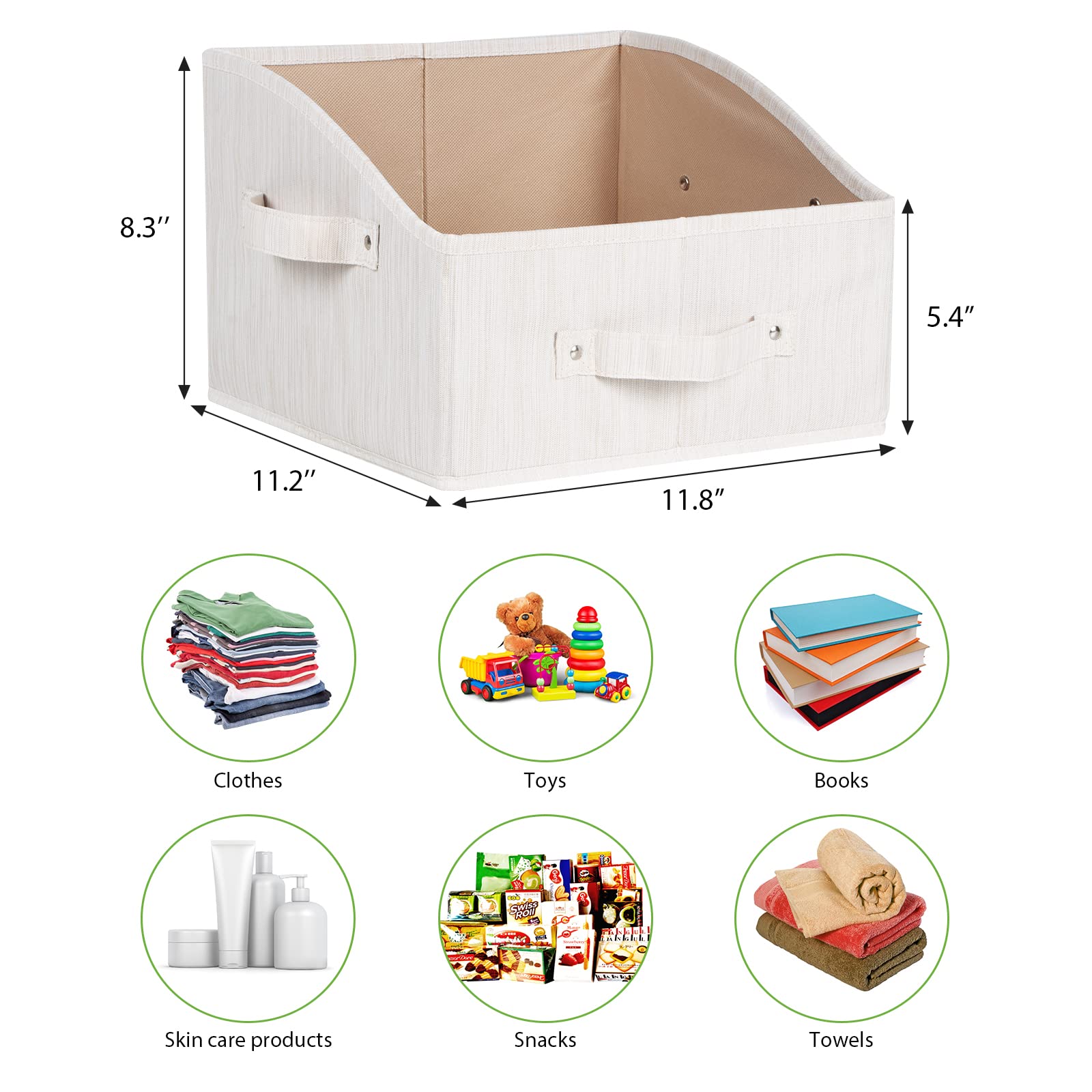 Keegh Storage Bins For Closet Shelves Storage Baskets For Shelves Trapezoid Storage Bin Fabric Organizer Bins For Clothes With H