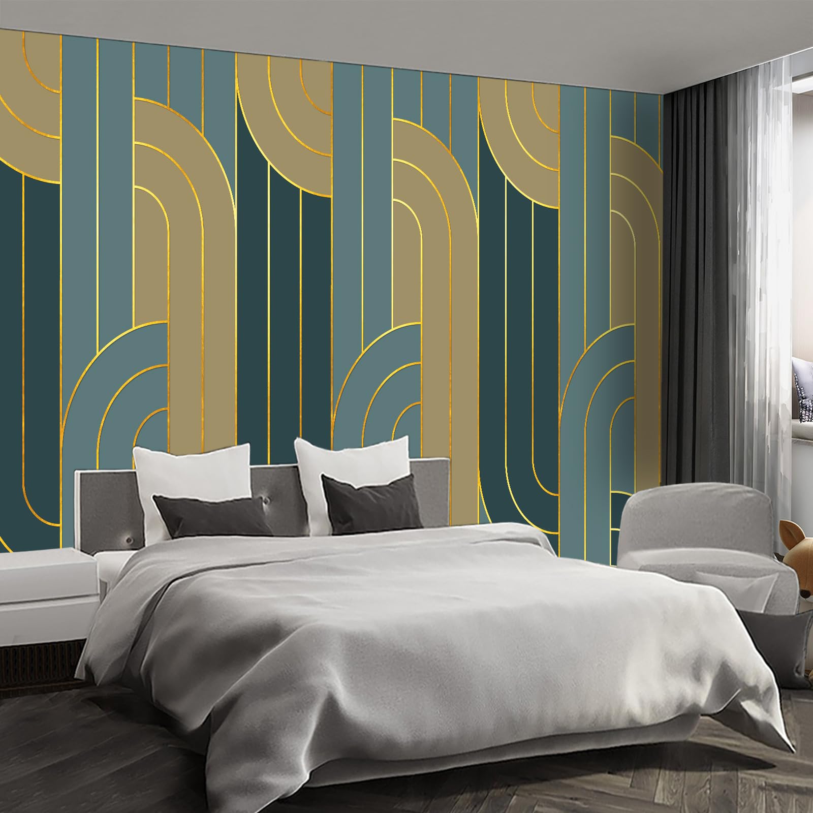 Fightal - 3D Relief Mural Hot foil Stamping Wallpaper for Living Room and Bedroom - S -58x80