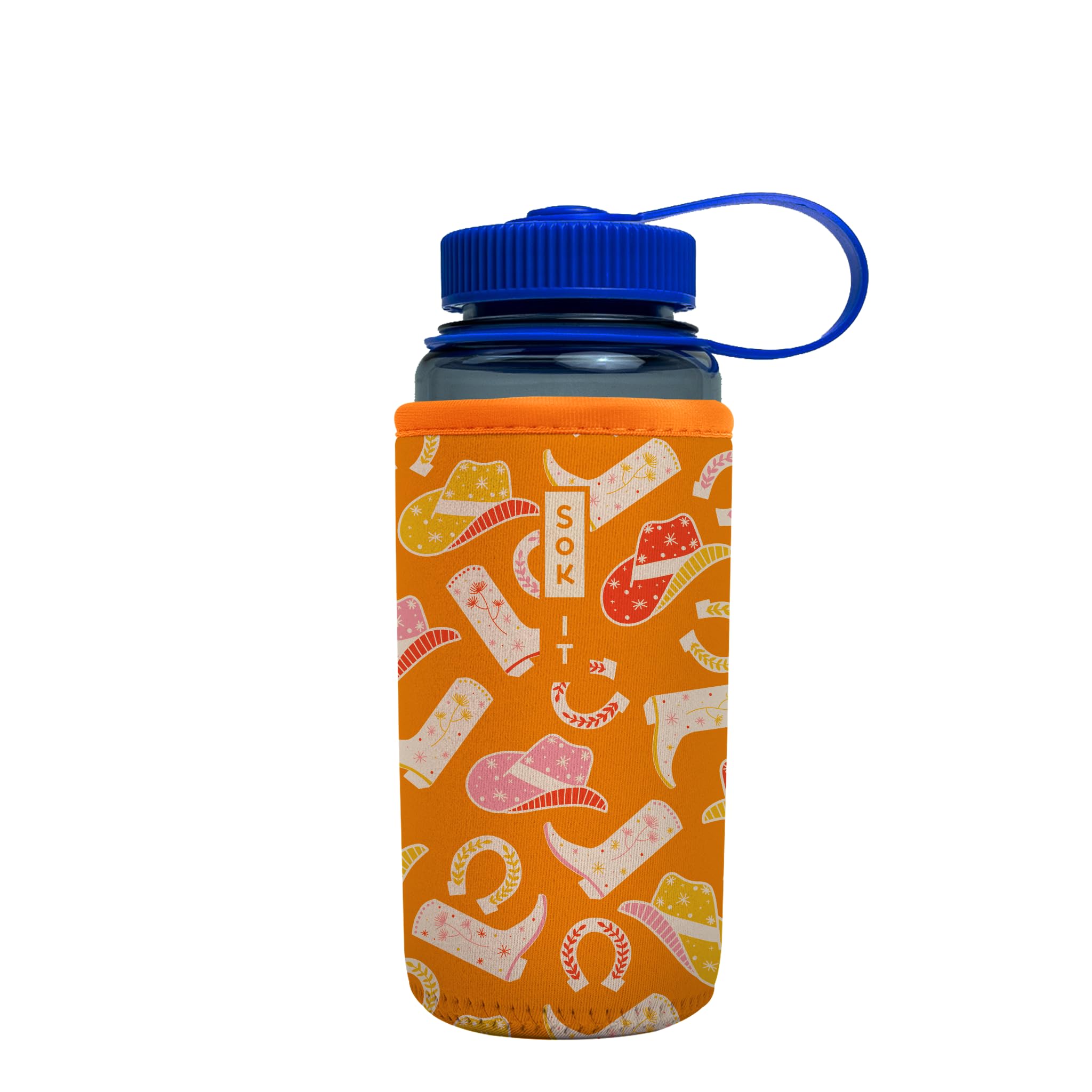 Sok It BotlSok Water Bottle Sleeve Insulated Neoprene Cover (Cowgirl Couture, Fits 16oz CamelBak or Nalgene)