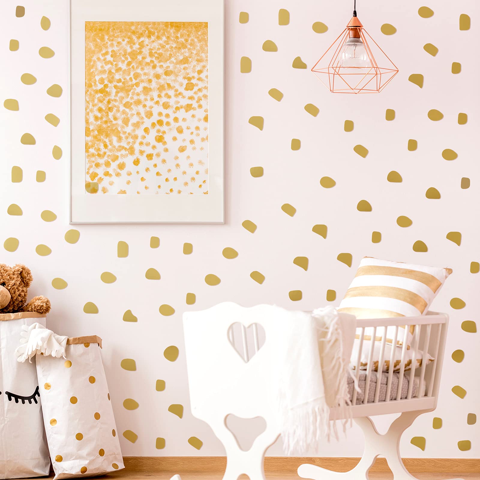 500 Pieces Irregular Polka Dots Boho Wall Decal Vinyl Nursery Wallpaper Sticker Wall Decor Peel And Stick Dot Wall Sticker For K
