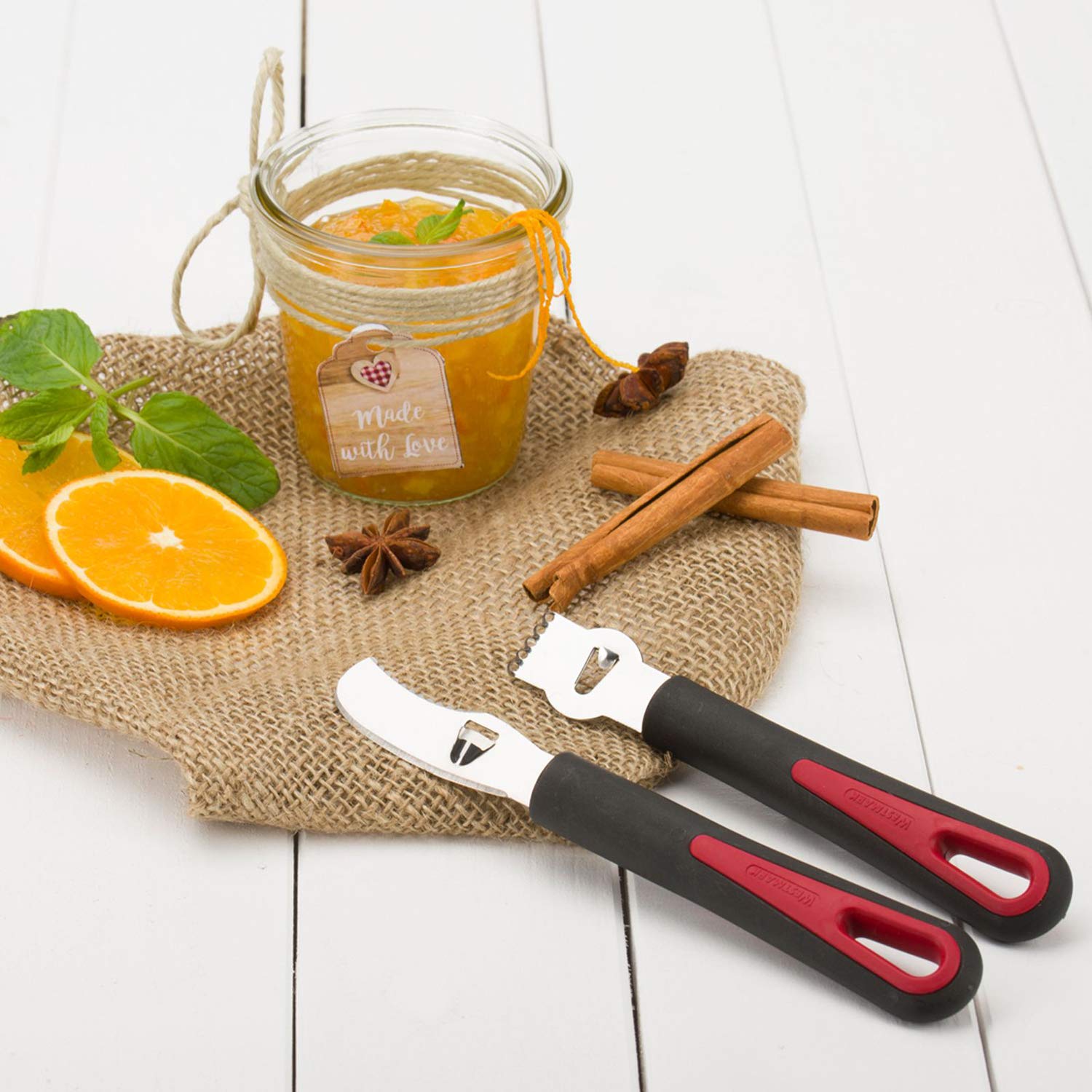 Westmark Orange Peeler Gallant, 7.5 X 1.1 X 0.8, Black/Silver/Red