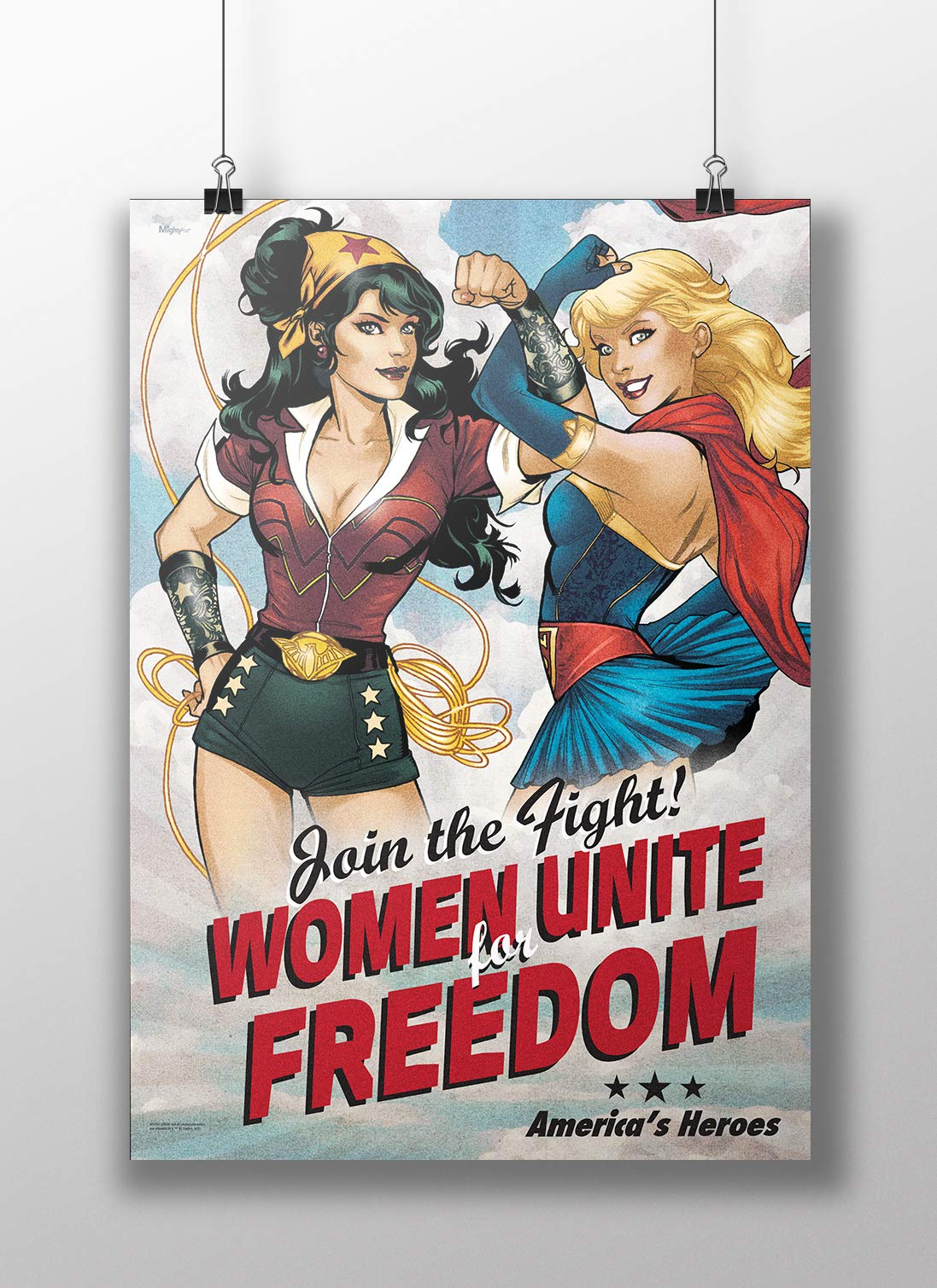 Mightyprint Dc Comics - Bombshell America'S Heroes - Justice League - Durable 17    X 24 Wall Art - Not Made Of Paper - Official