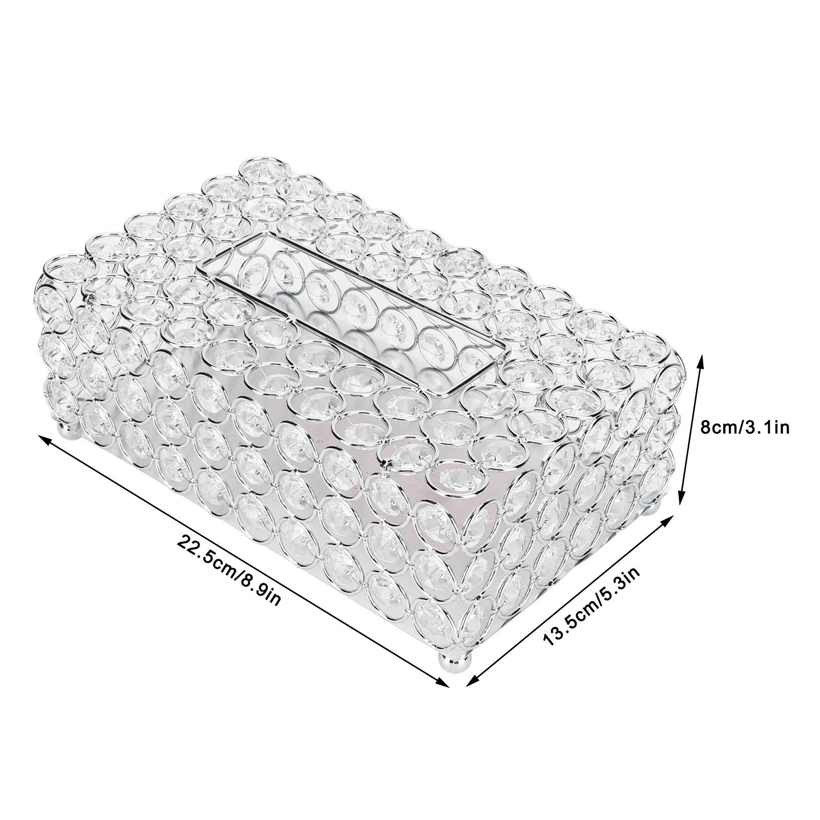 Crystal Tissue Box, Hollow-Carved Paper Rack Office Table Accessories Tissue Case Holder Wedding Decoration For Kitchen, Living