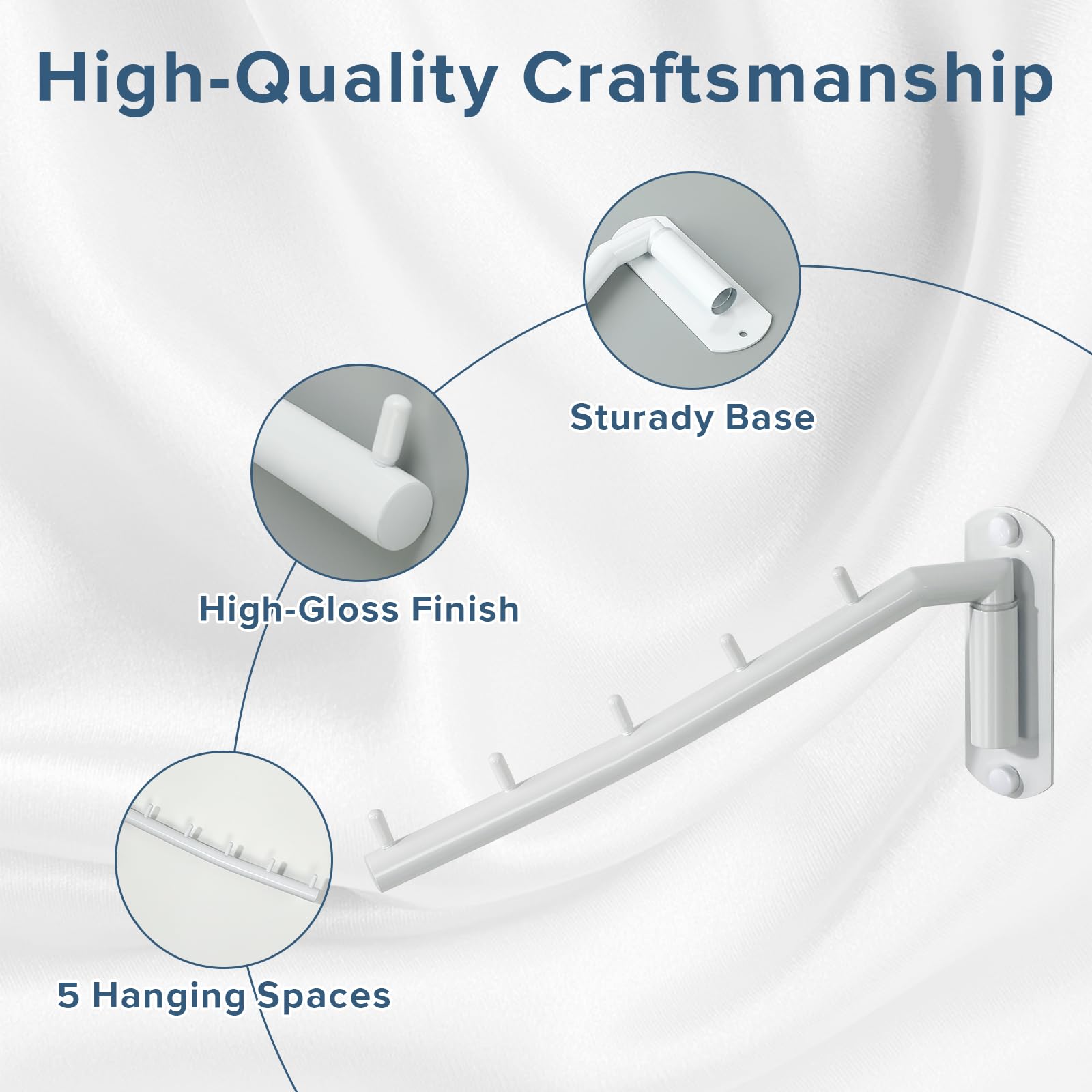 Alise Swing Clothes Hanger Rack,Garment Racks Wall Mount Clothes Bar-Hanger Holder Hooks Heavy Duty Folding Drying Rack Space Sa