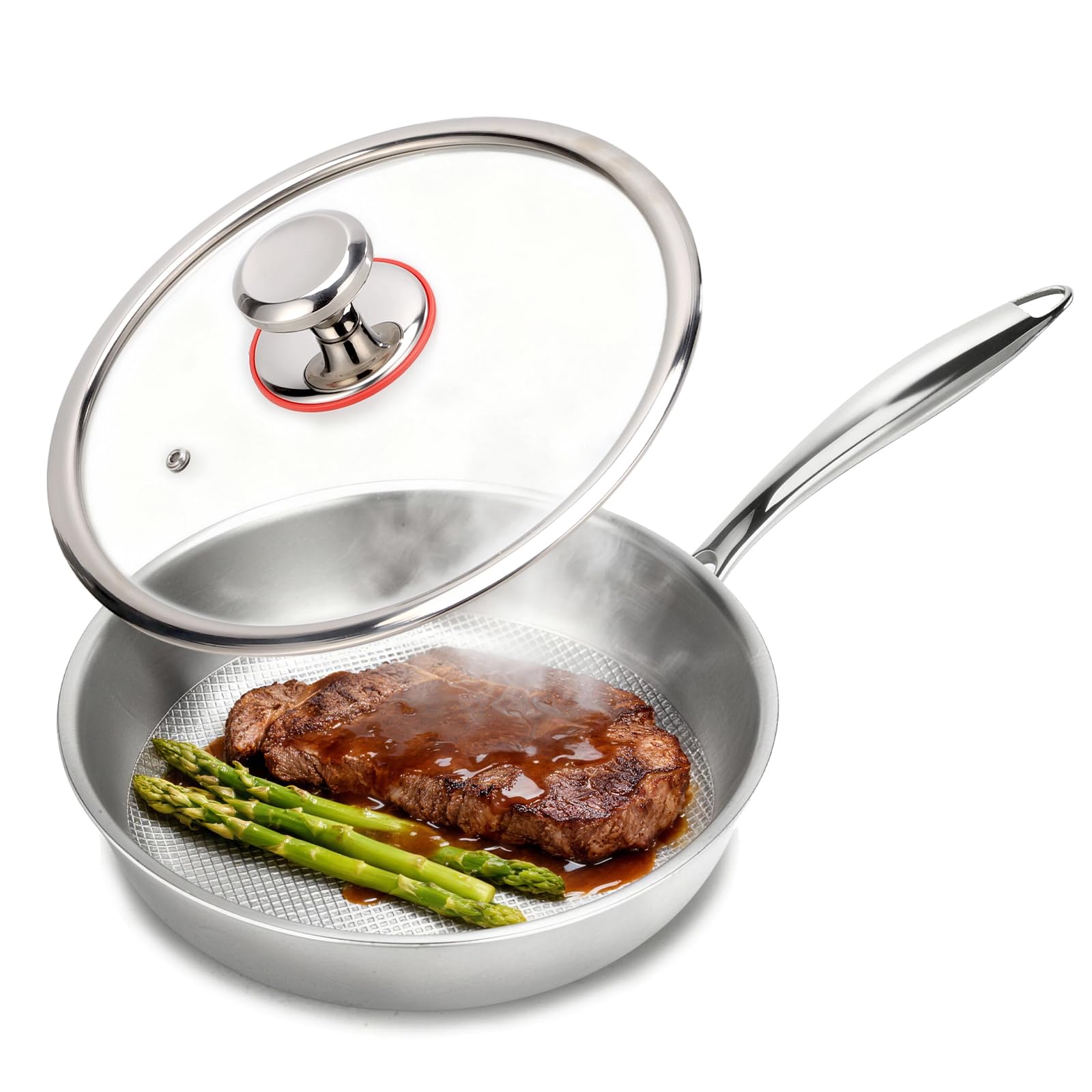 Ptacivow 9.45 Titanium Pans for Cooking Pure Healthy Titanium Frying Pan