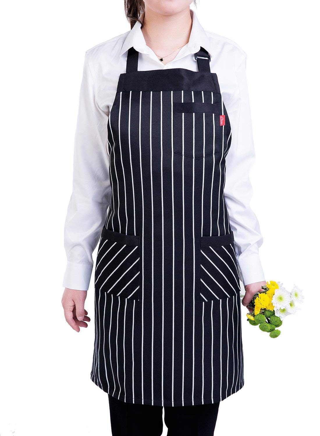 Alipobo Aprons For Women And Men, Kitchen Chef Apron With 3 Pockets And 40'' Long Ties, Adjustable Bib Apron For Cooking, Servin