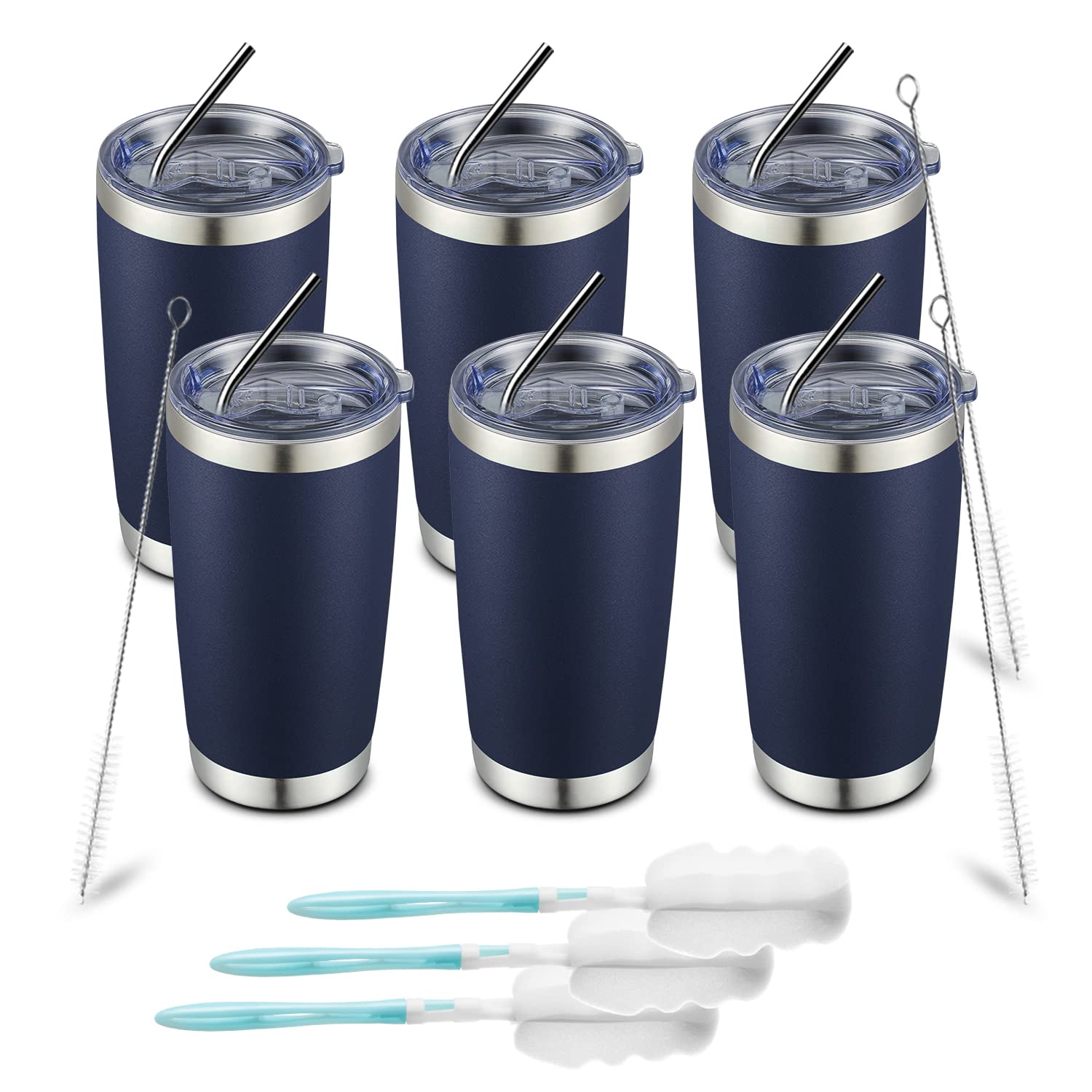 Comooo 20Oz Stainless Steel Tumbler Bulk With Lid And Straw Insulated Coffee Tumbler Cup Double Wall Vacuum Travel Mug For Cold