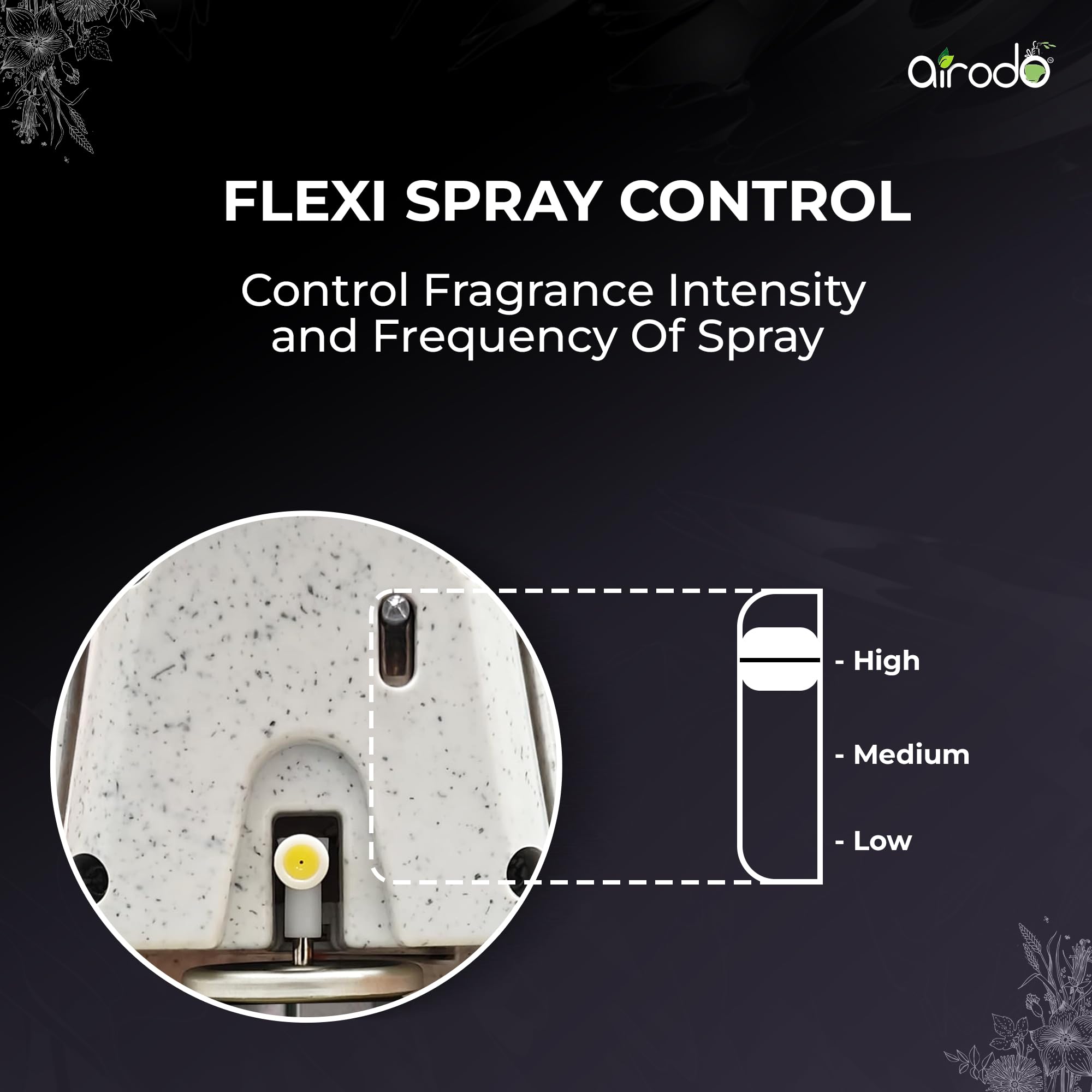 Airodo Black Matic Air Freshner With Dual Technology Oud & Musk With Long Lasting Fragrance 235 Millilitre Booster Upto 75 Days