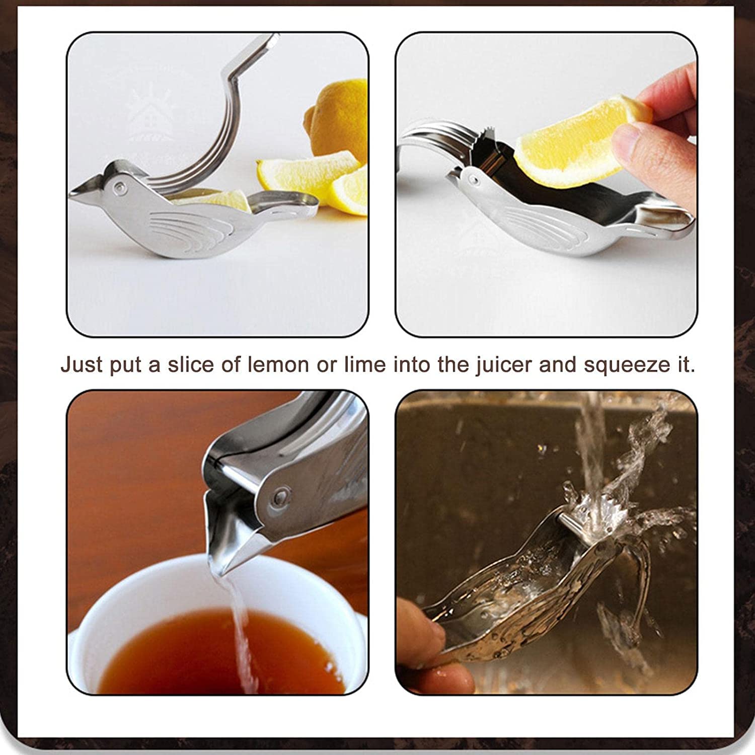 2 Pieces Silver Bird Shape Lemon Juicer Stainless Steel Manual Lemon Juicer And Lime Squeezer, Manual Lemon Juicer, Stainless St