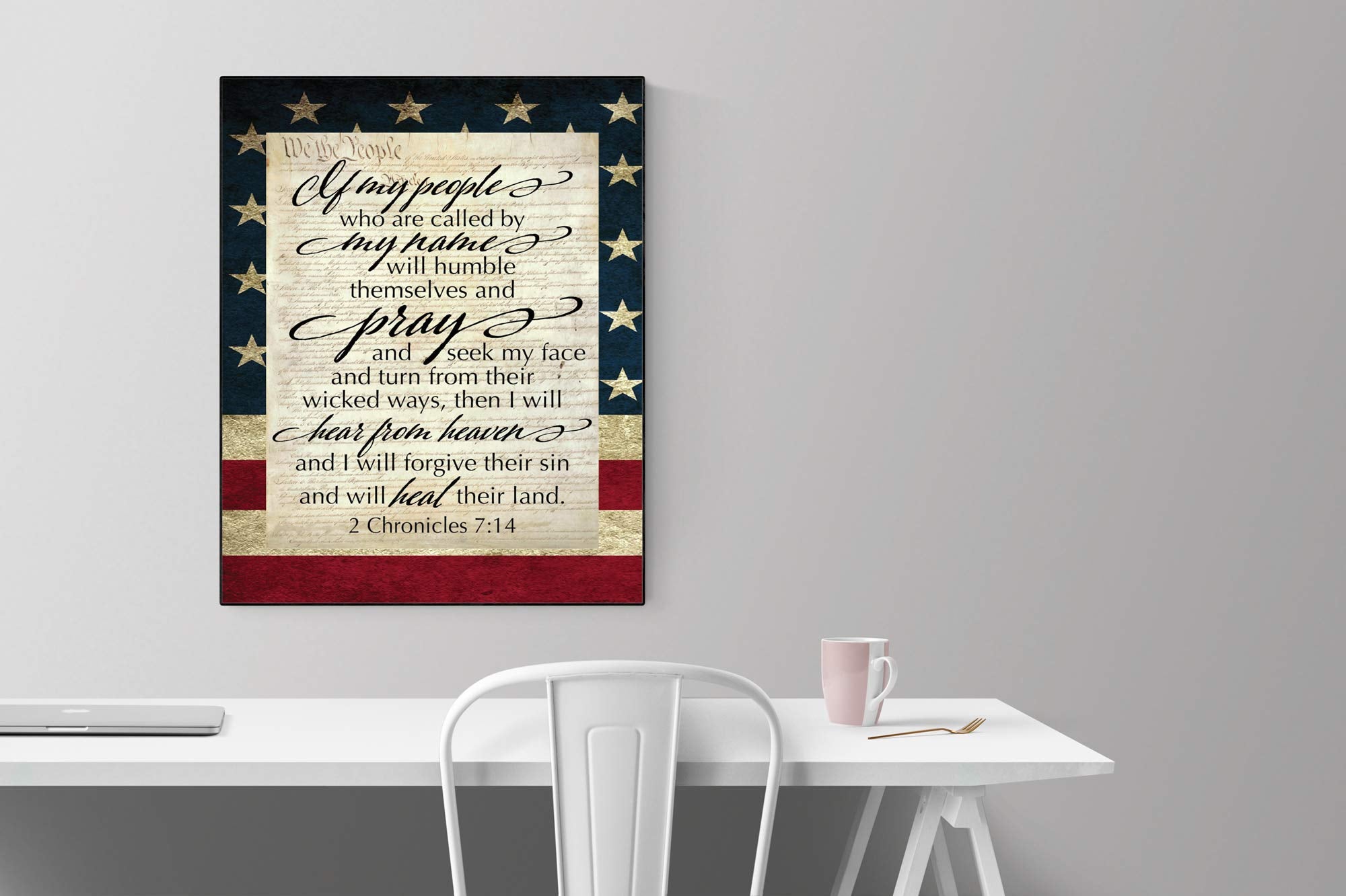 2 Chronicles 7:14 Art Poster | My People | Bible Verse Print (8X10)