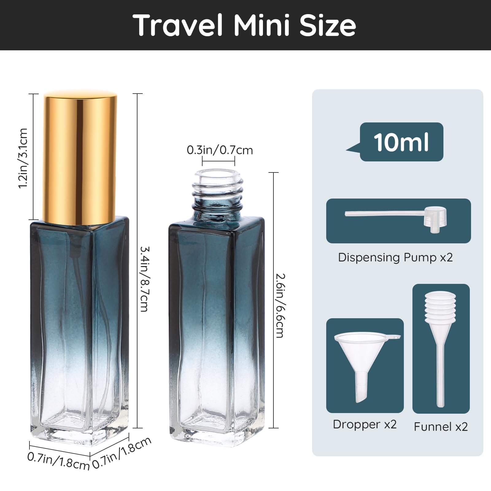 Segbeauty 10Ml Perfume Bottles Empty, Set Of 10 Mini Perfume Travel Refillable, Glass Spray Bottle Atomizer Portable Leak-Proof