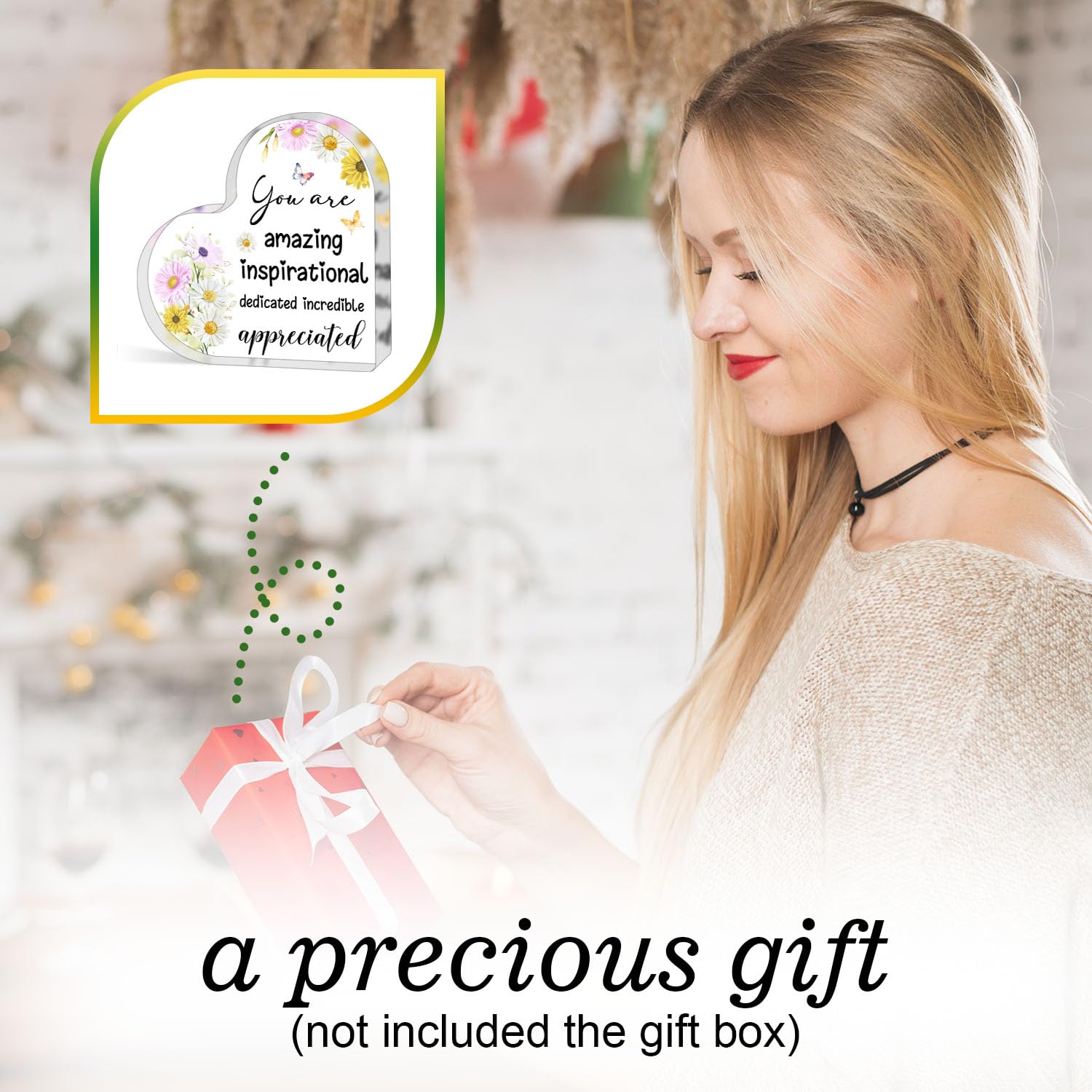 Positive Decor Motivational Gifts, You're Amazing Sign Inspirational Encouragement Gifts for Friend Coworker, Positive Cheerful