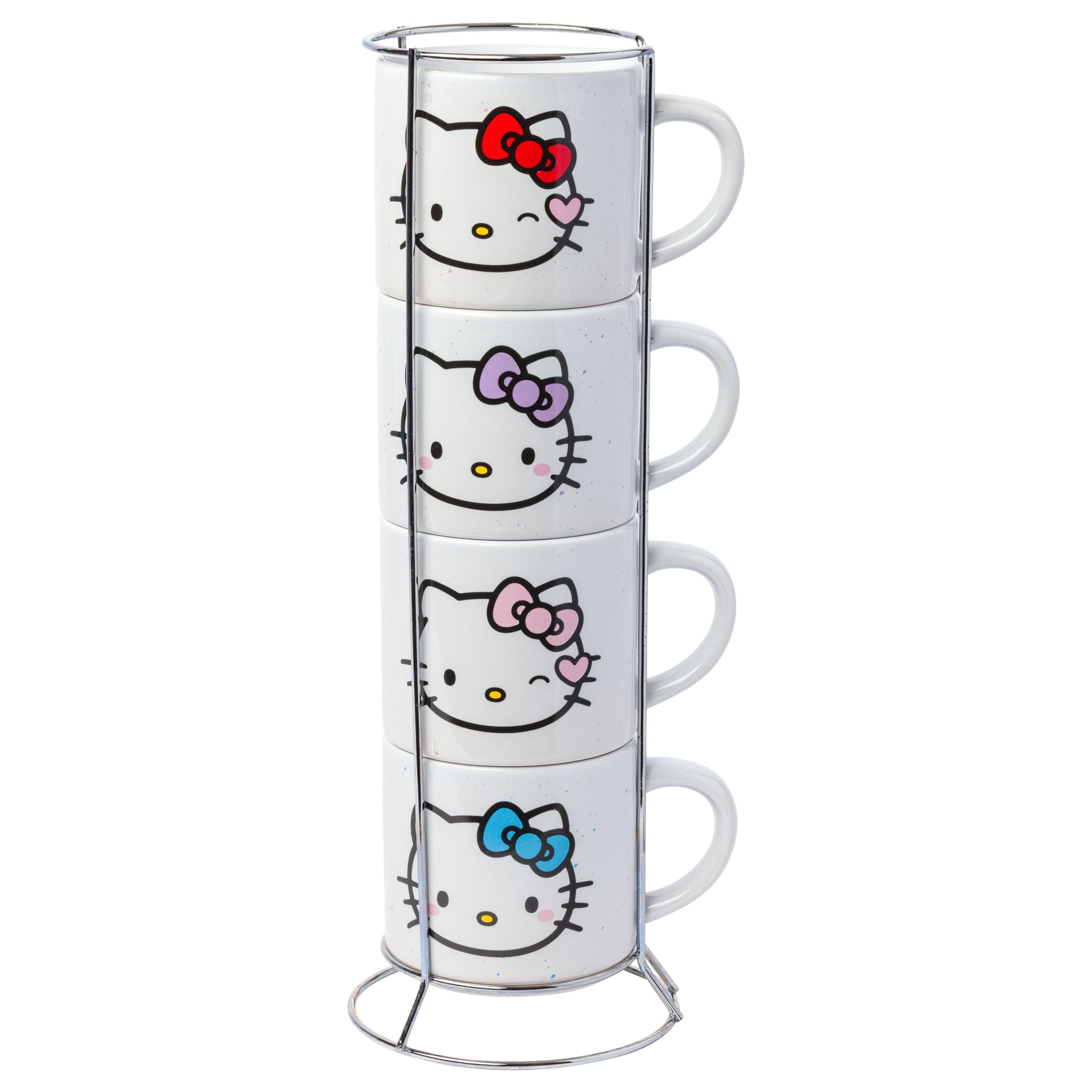 Silver Buffalo Sanrio Hello Kitty Faces, 4 Pack Ceramic Mug Stack, 10oz