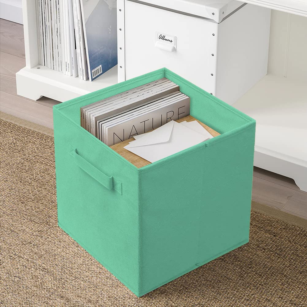 Powerking Collapsible Storage Cubes With Handles, Fabric Foldable Bins For Closet Shelves, Durable Organization Storage Bins, 10