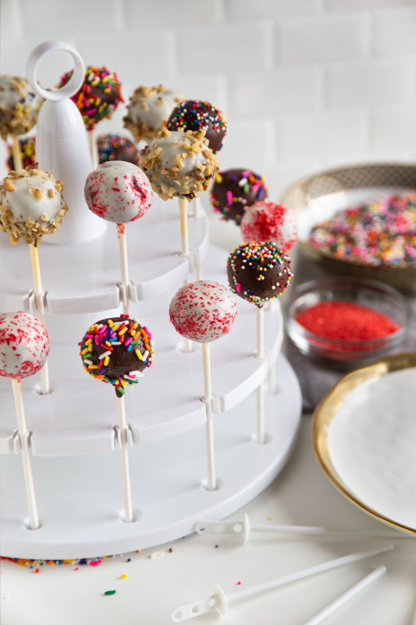 Bakelicious Cake Pop Plastic Sticks, Set Of 12, White