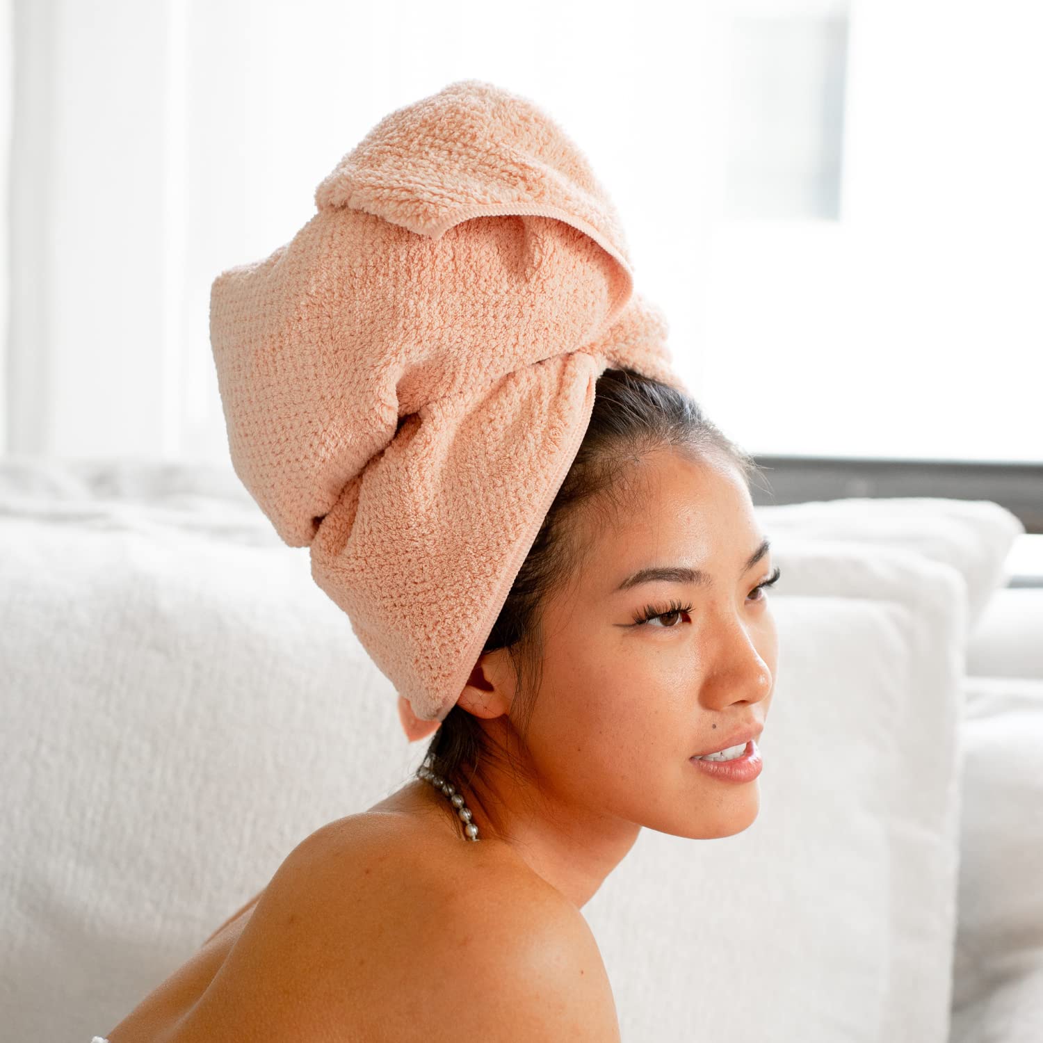 VOLO Cloud Pink Hero Hair Towel + Facial Spa Headband for Women | Wrap Towel + Headband For Washing Face & Makeup | Ultra-Soft,