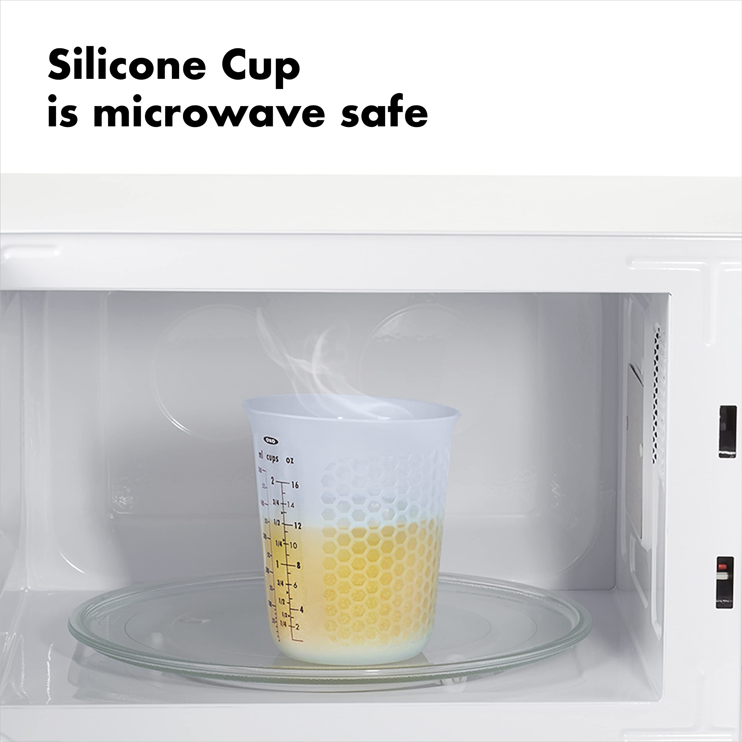 Oxo Good Grips 3 Piece Squeeze & Pour Silicone Measuring Cup Set, Blue